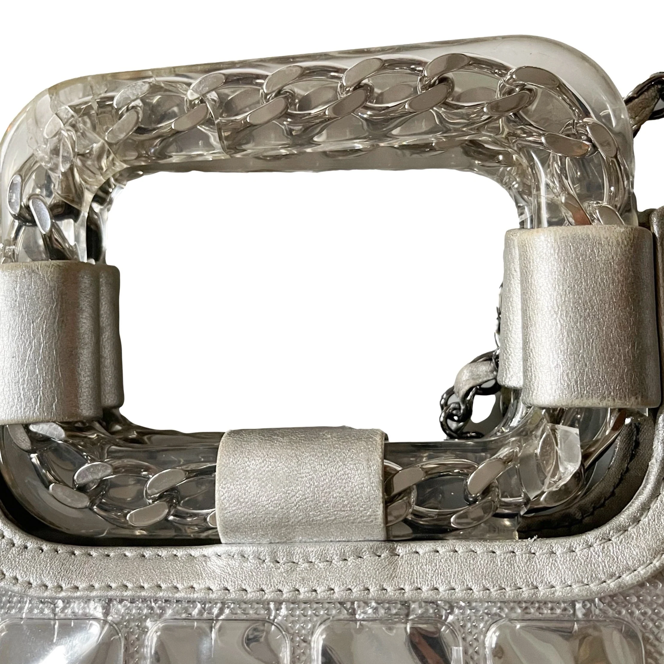 Chanel Silver Logo Ice Cube Tote Bag - Image 4