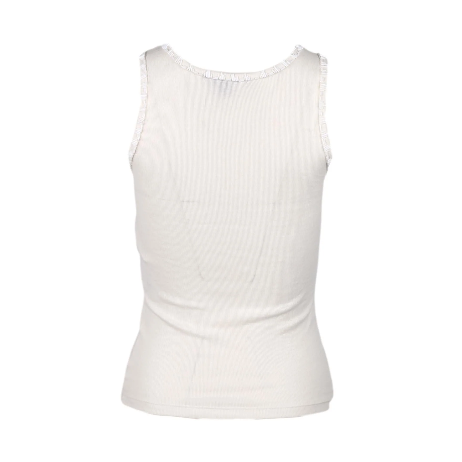 Louis Vuitton White Beaded Logo Tank - Image 2
