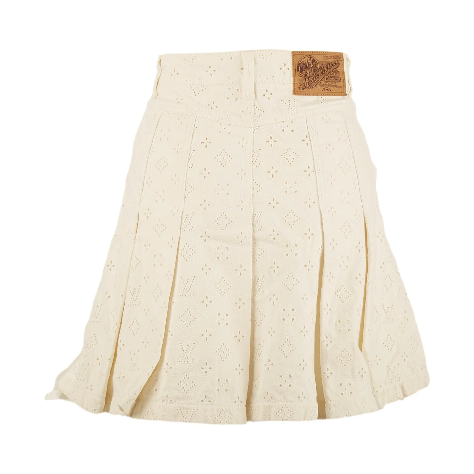 Louis Vuitton White Denim Monogram Skirt - Image 2