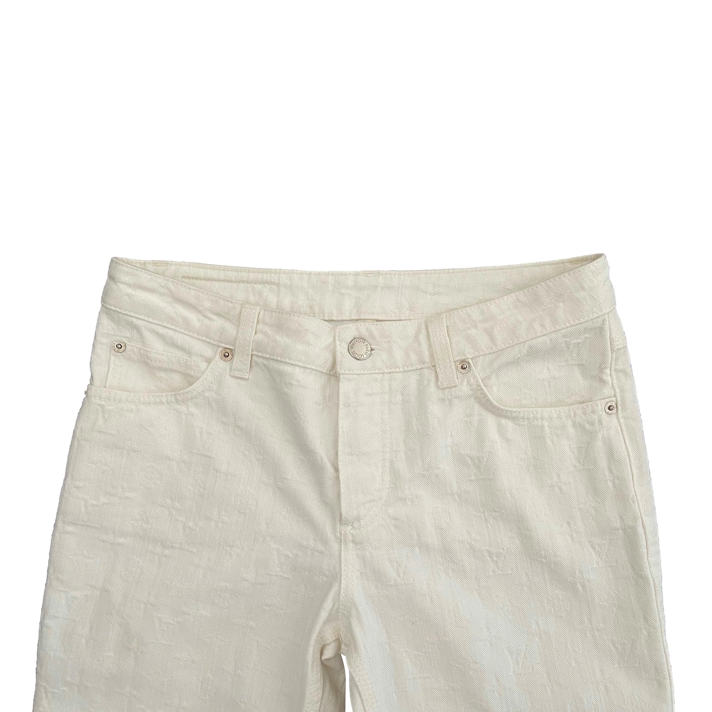 Louis Vuitton White Logo Jeans - Image 2