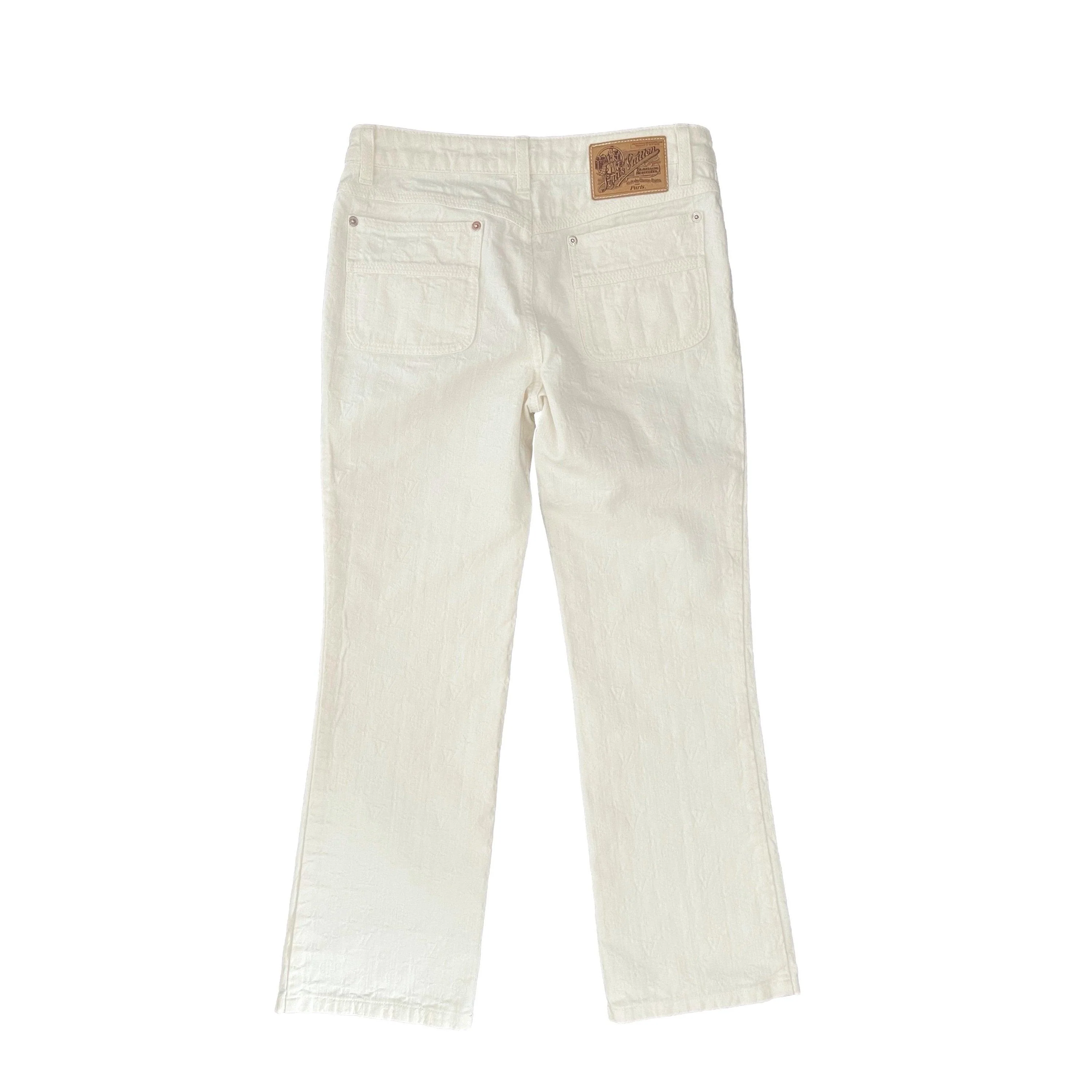 Louis Vuitton White Logo Jeans - Image 3