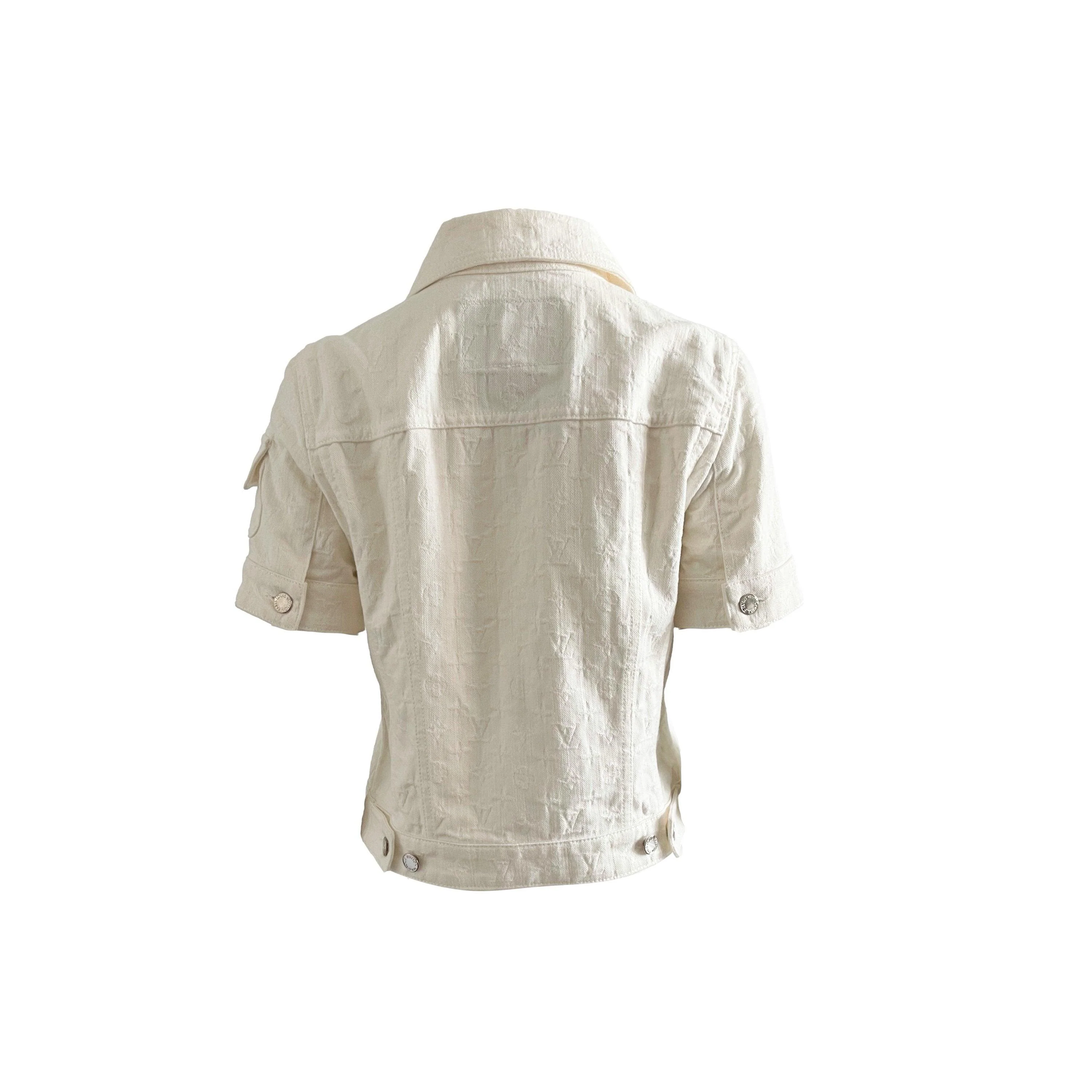 Louis Vuitton White Monogram Short Sleeve Jacket - Image 2