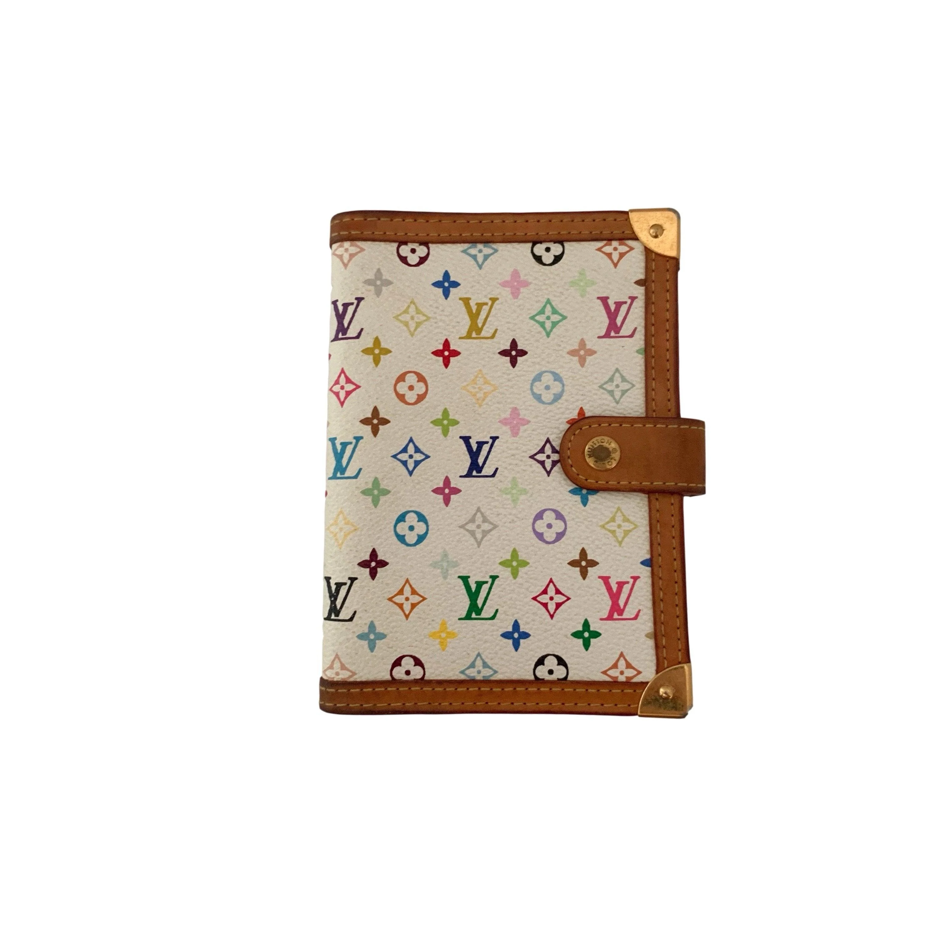 Louis Vuitton White Multicolor Agenda Cover