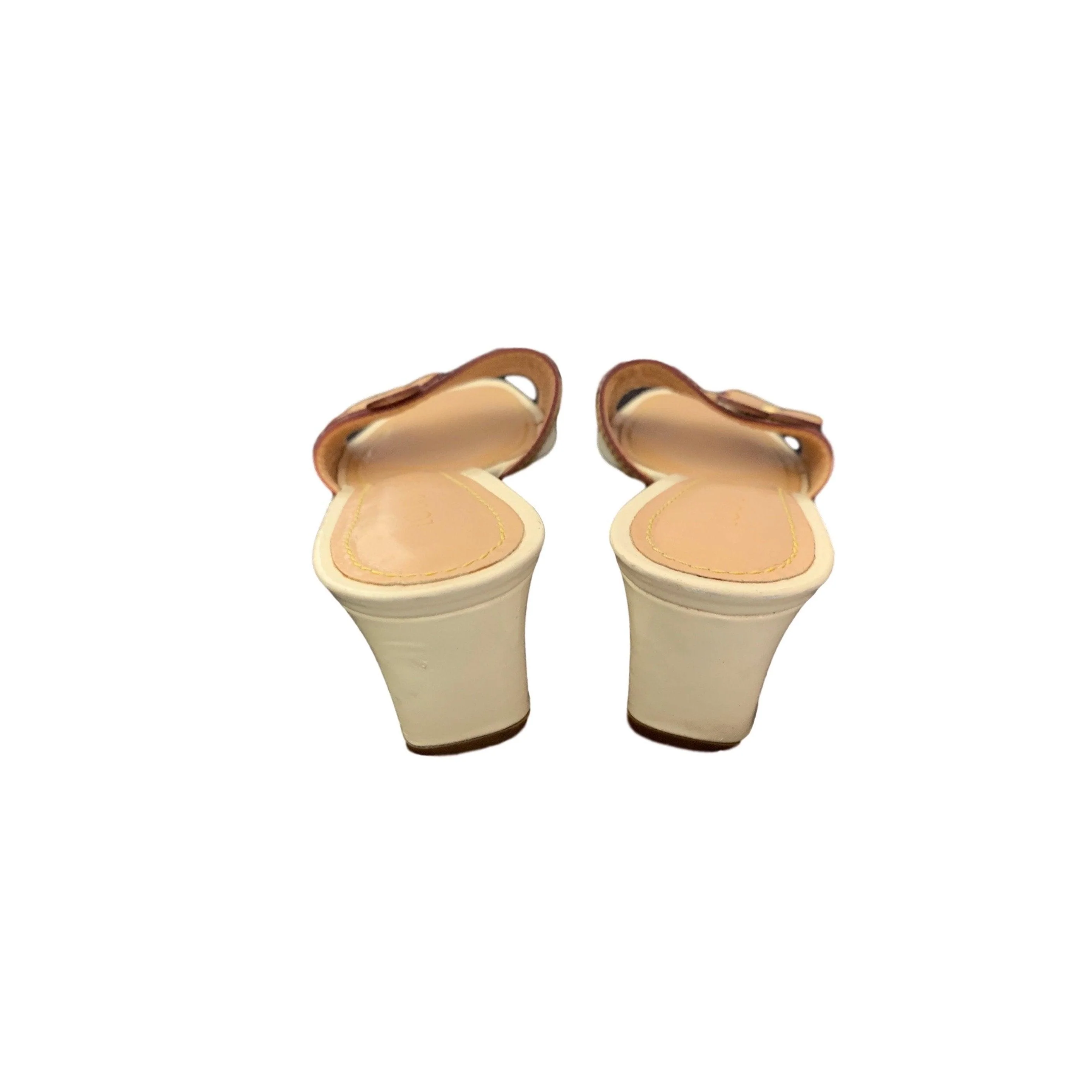 Louis Vuitton White Multicolor Flower Logo Kitten Heels - Image 4