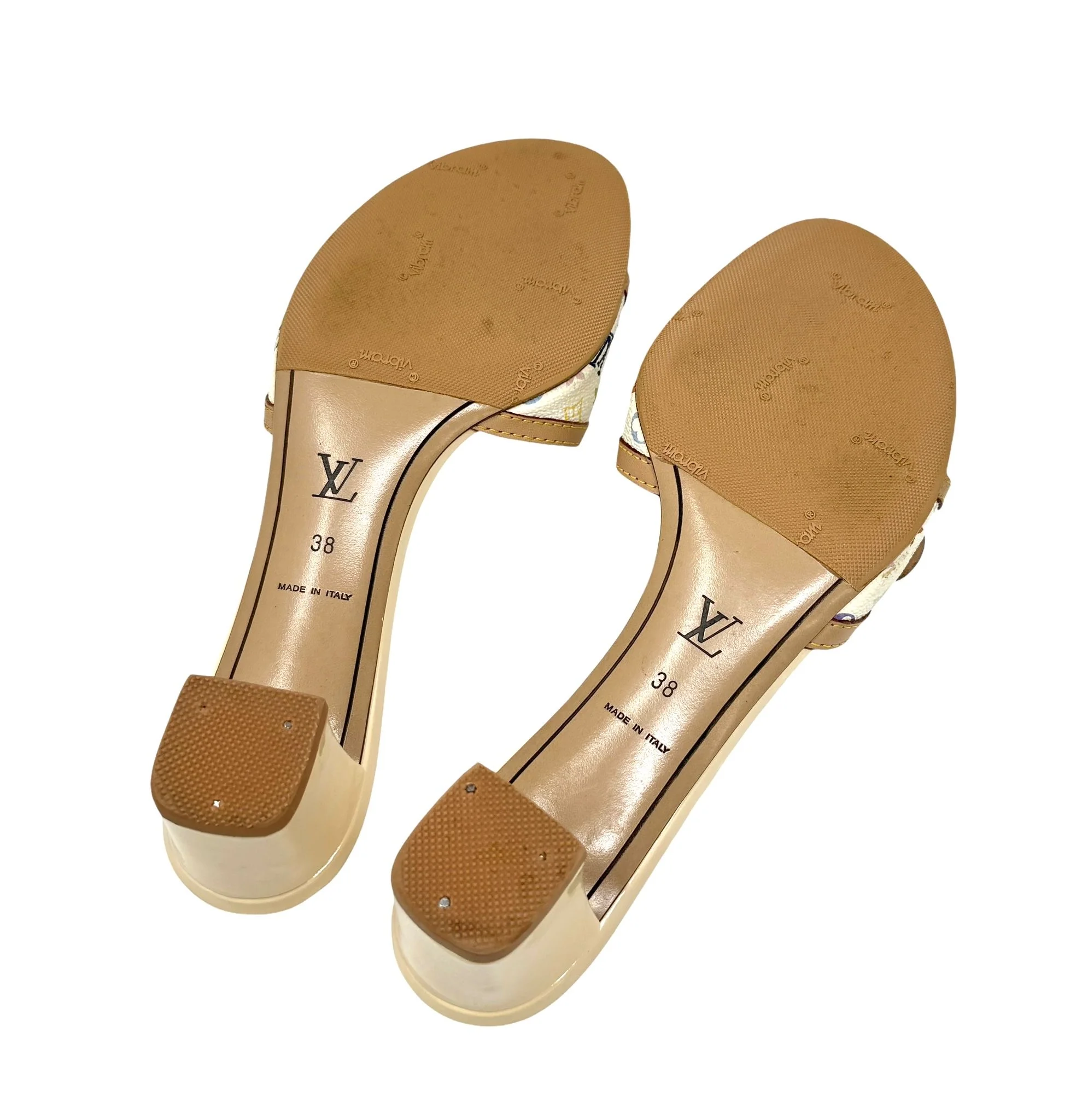 Louis Vuitton White Multicolor Heels - Image 4