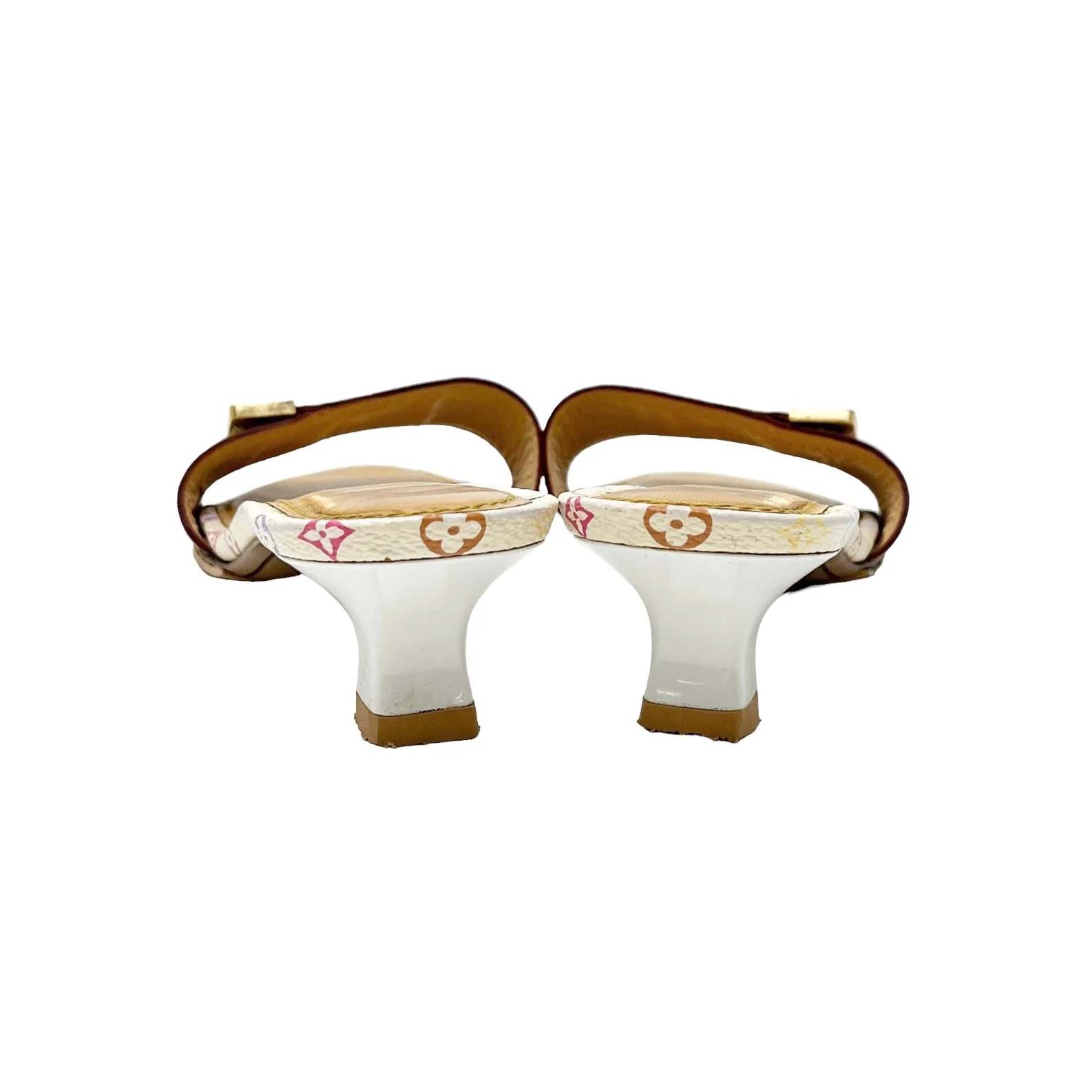 Louis Vuitton White Multicolor Kitten Heels - Image 2