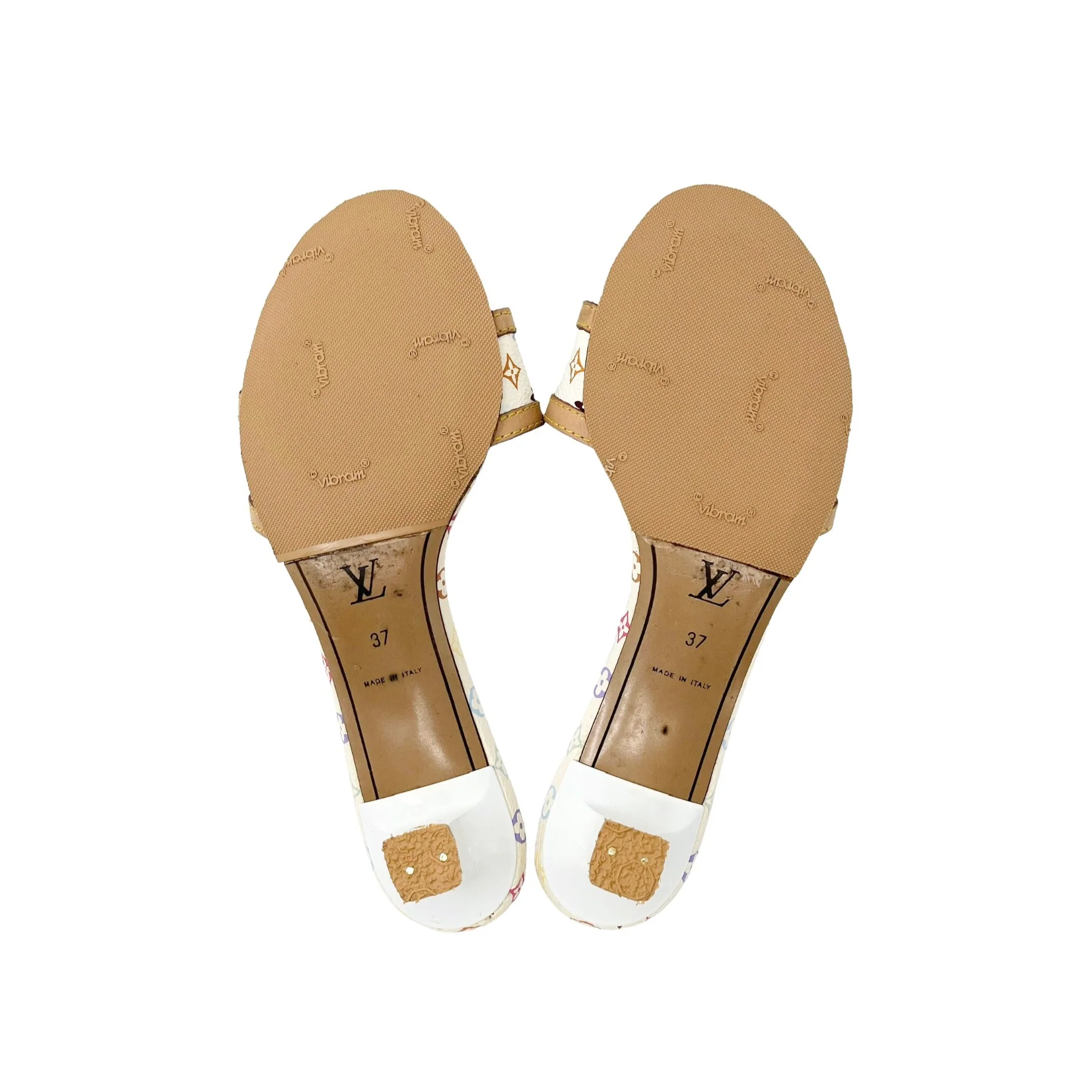 Louis Vuitton White Multicolor Kitten Heels - Image 3