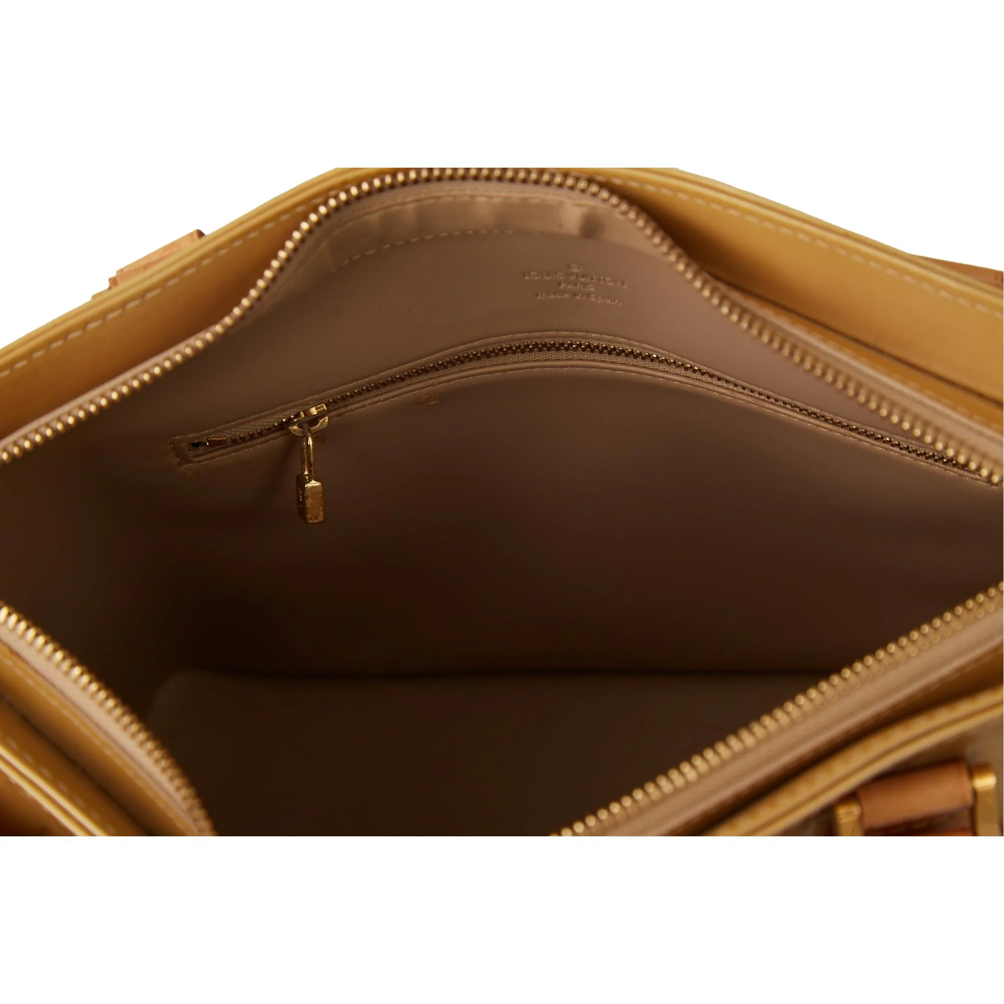 Louis Vuitton Yellow Monogram Vernis Shoulder Tote - Image 4