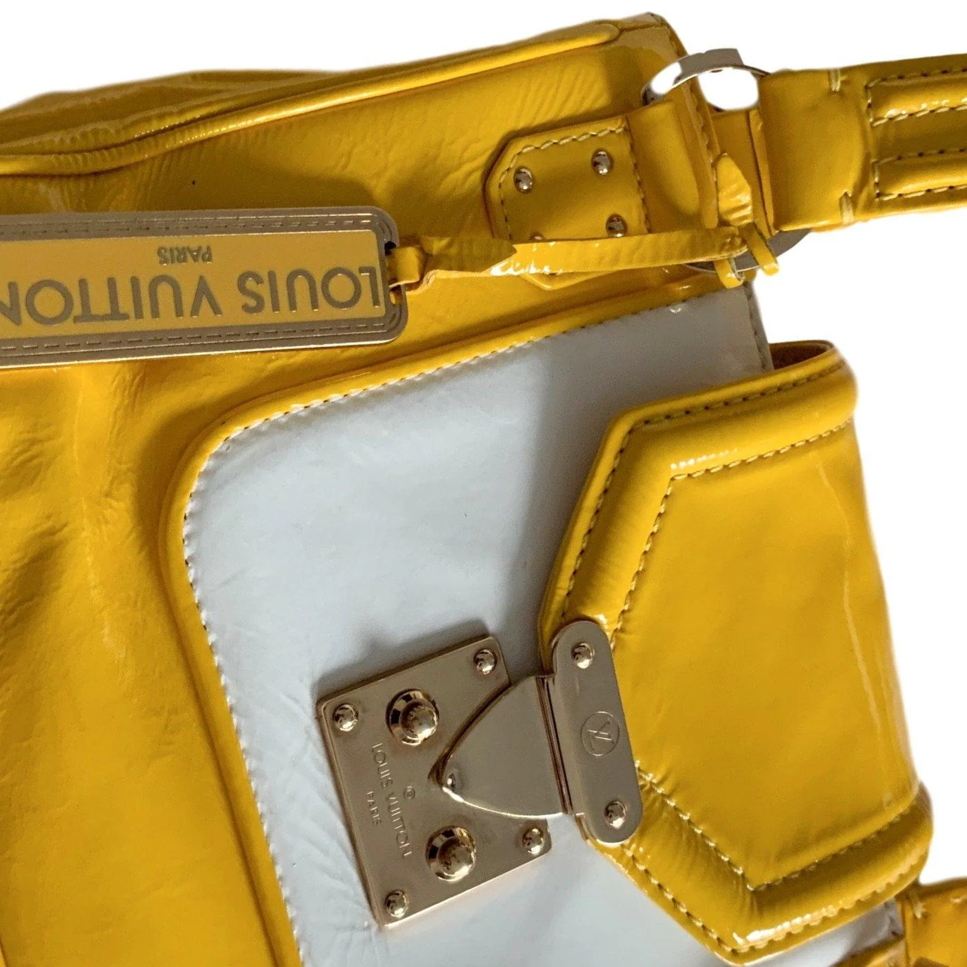 Louis Vuitton Yellow Patent Top Handle Bag - Image 2