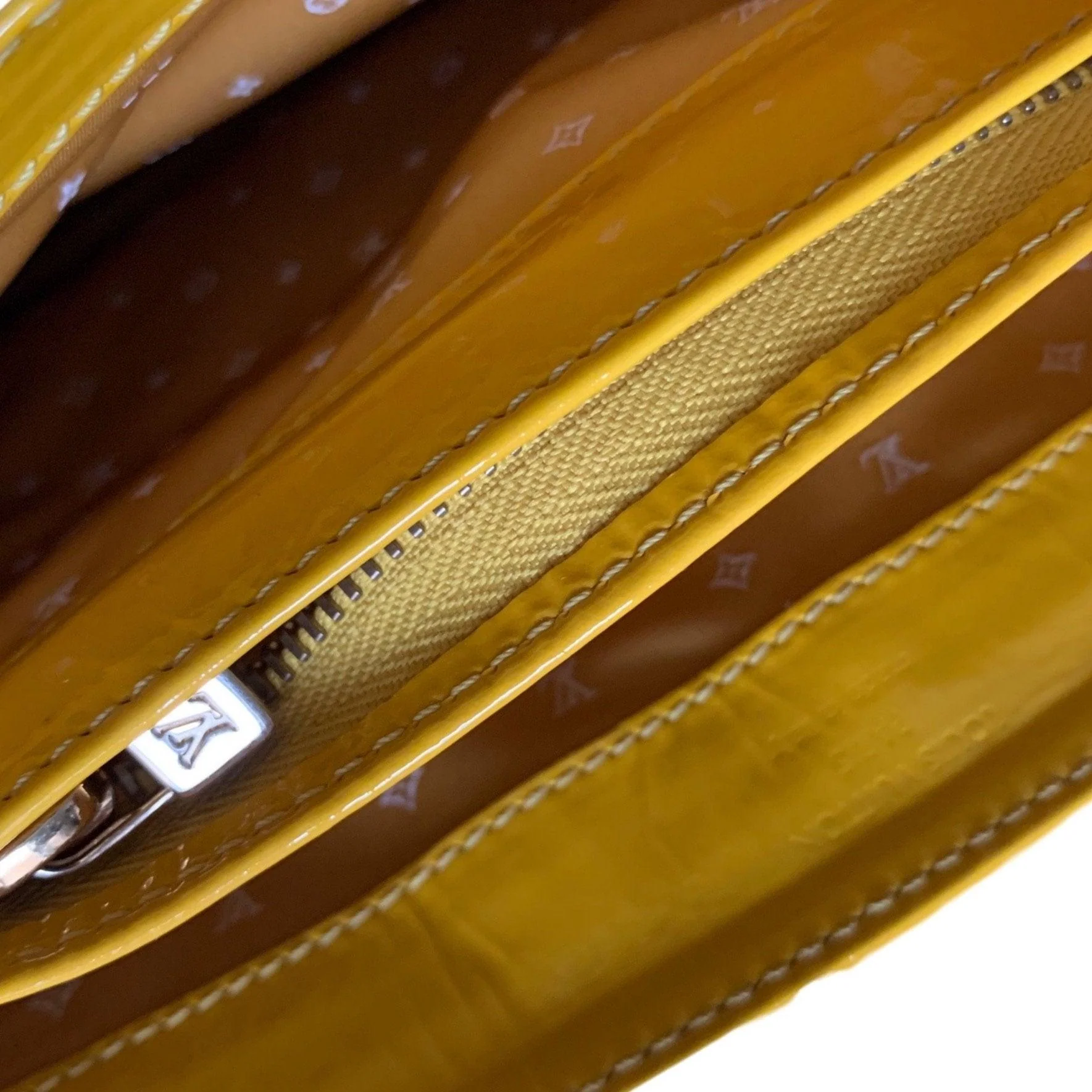 Louis Vuitton Yellow Patent Top Handle Bag - Image 6