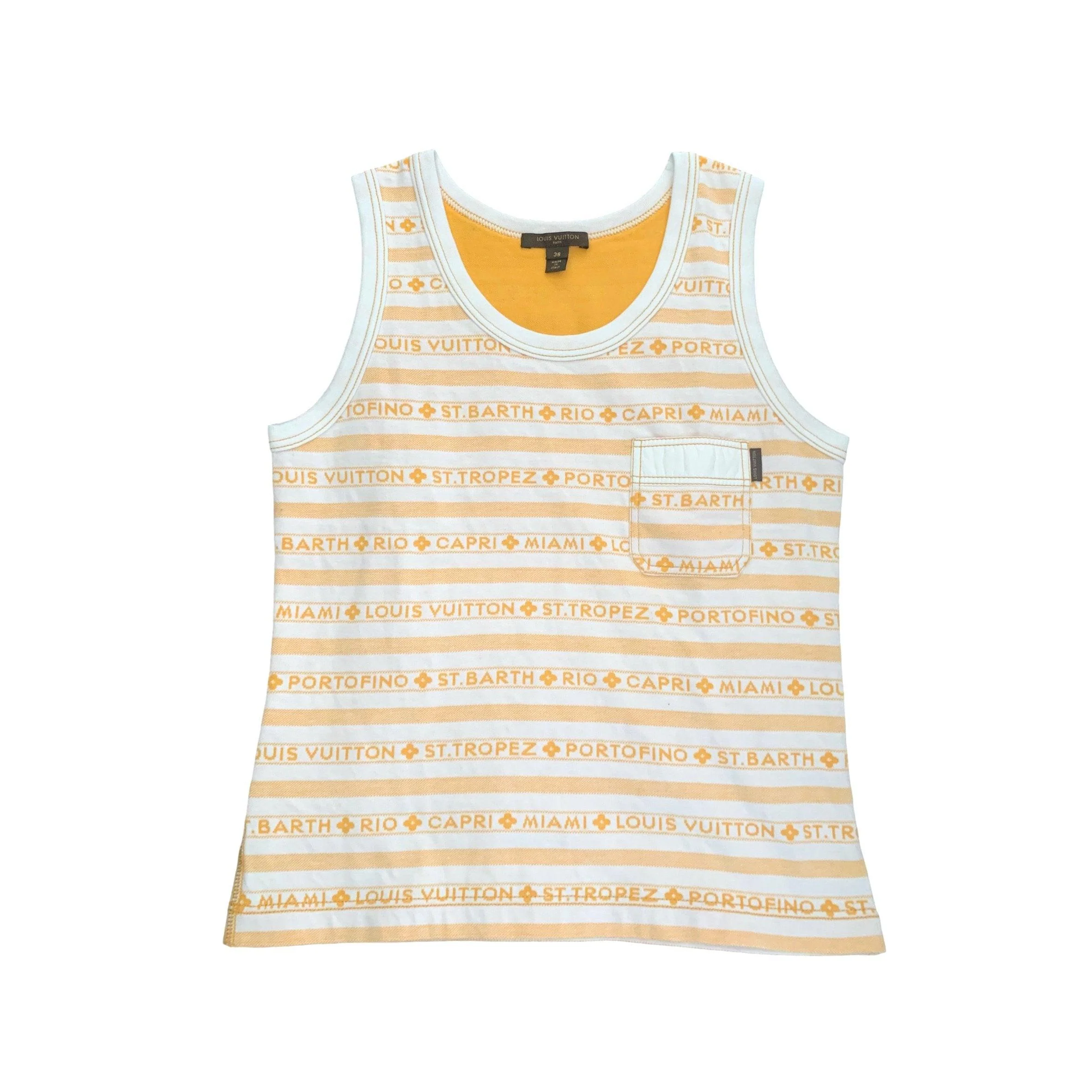 Louis Vuitton Yellow Striped Logo Tank