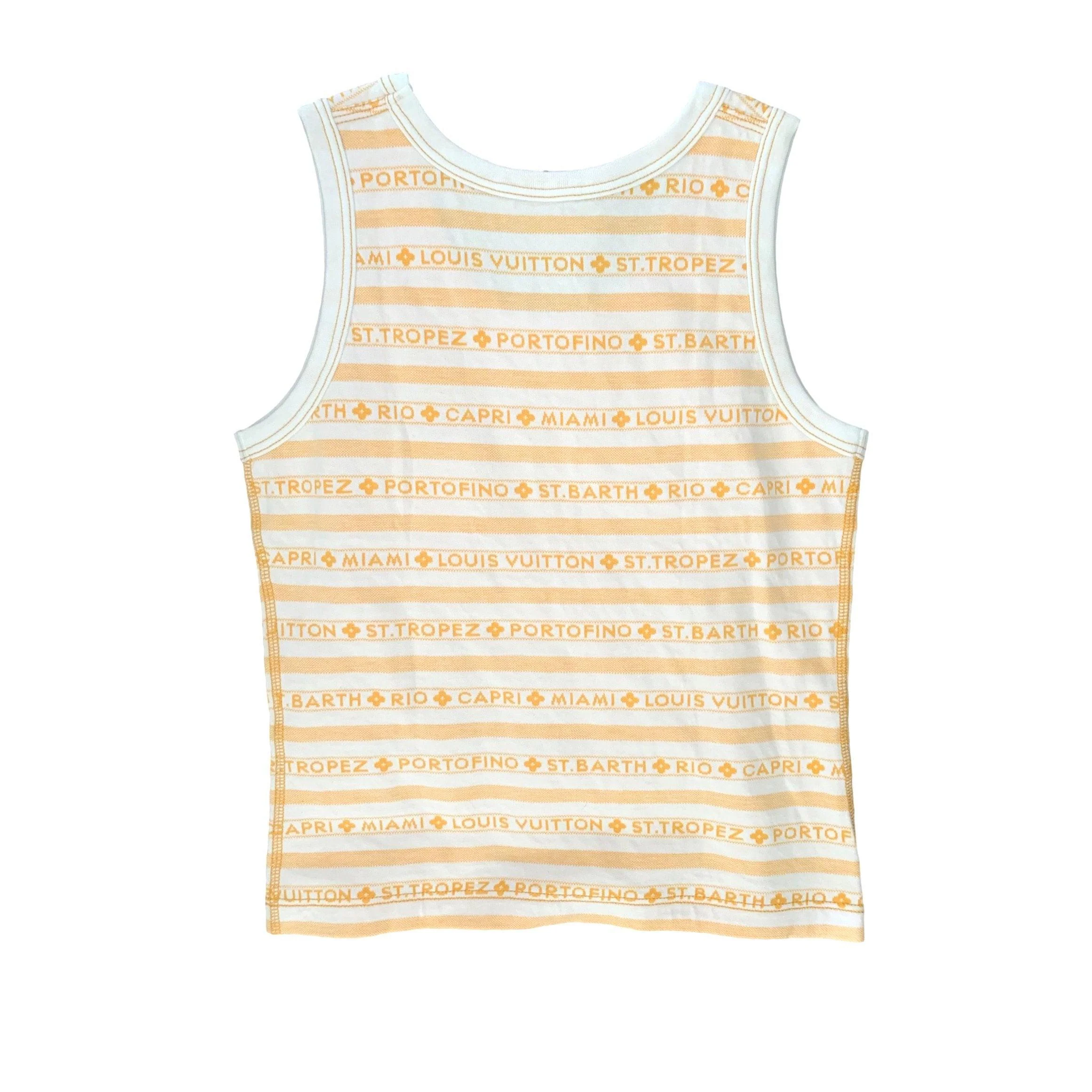 Louis Vuitton Yellow Striped Logo Tank - Image 2