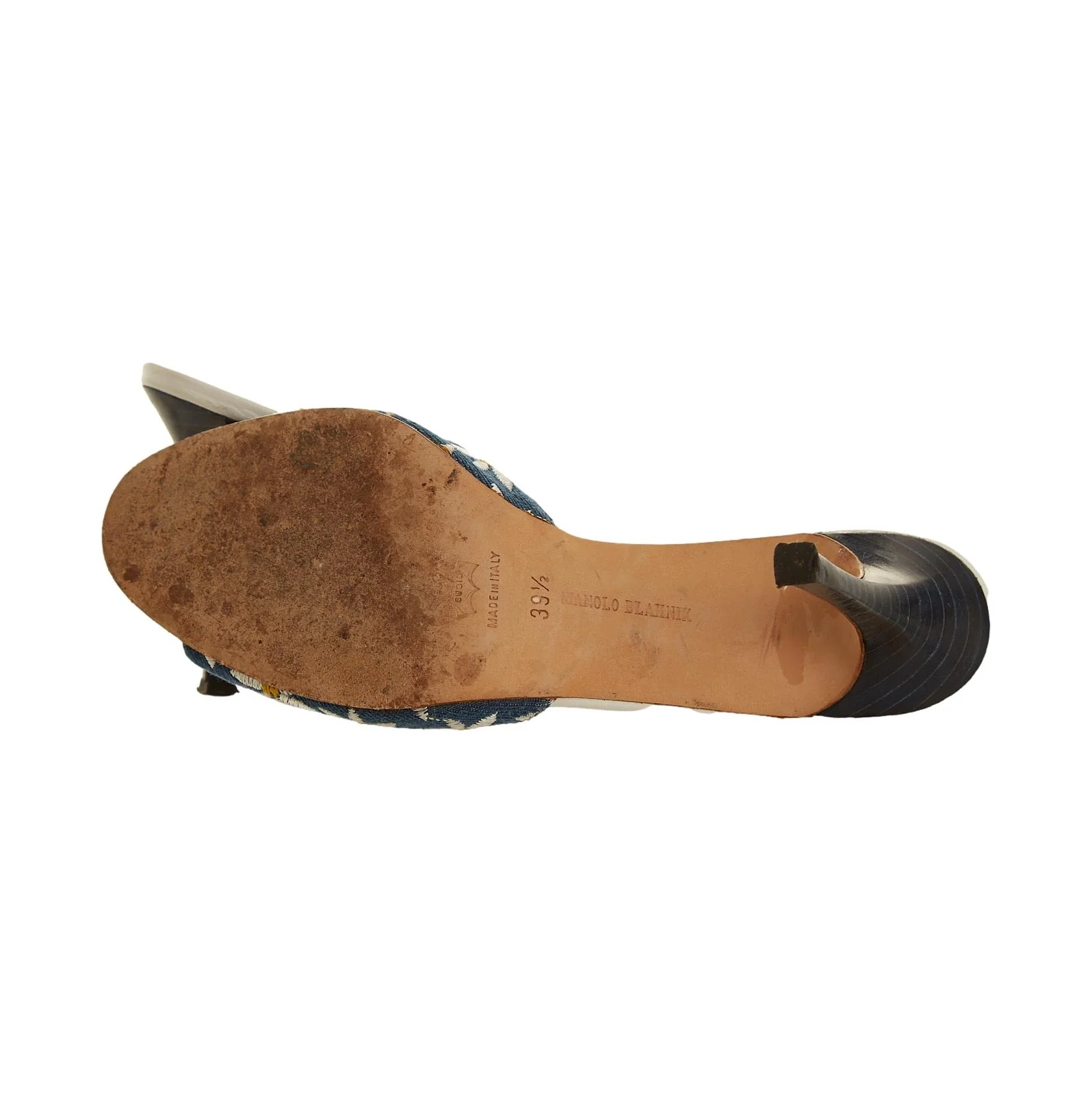 Manolo Blahnik Denim Daisy Heels - Image 3