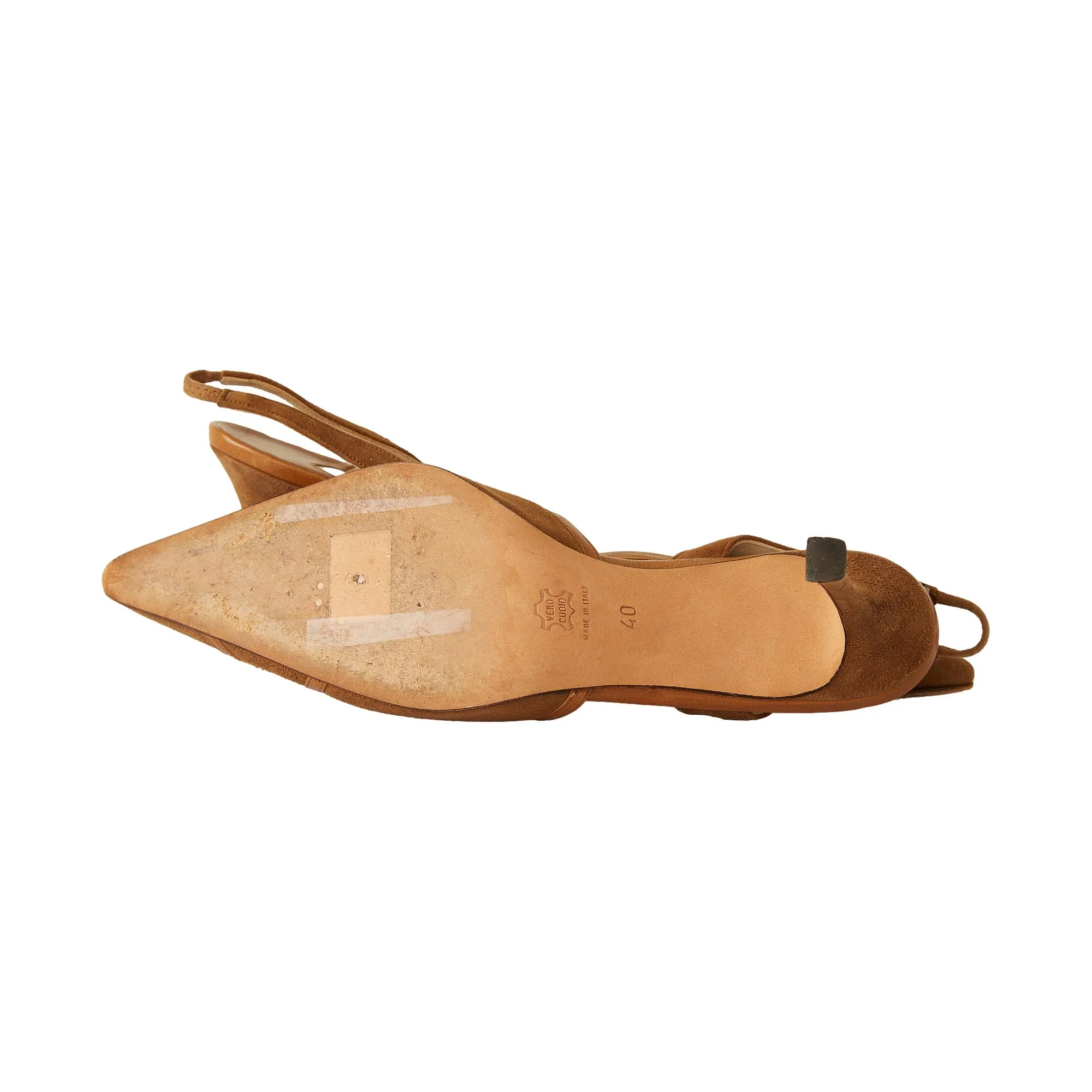 Manolo Blahnik Suede Brown Cut Out Heels - Image 3