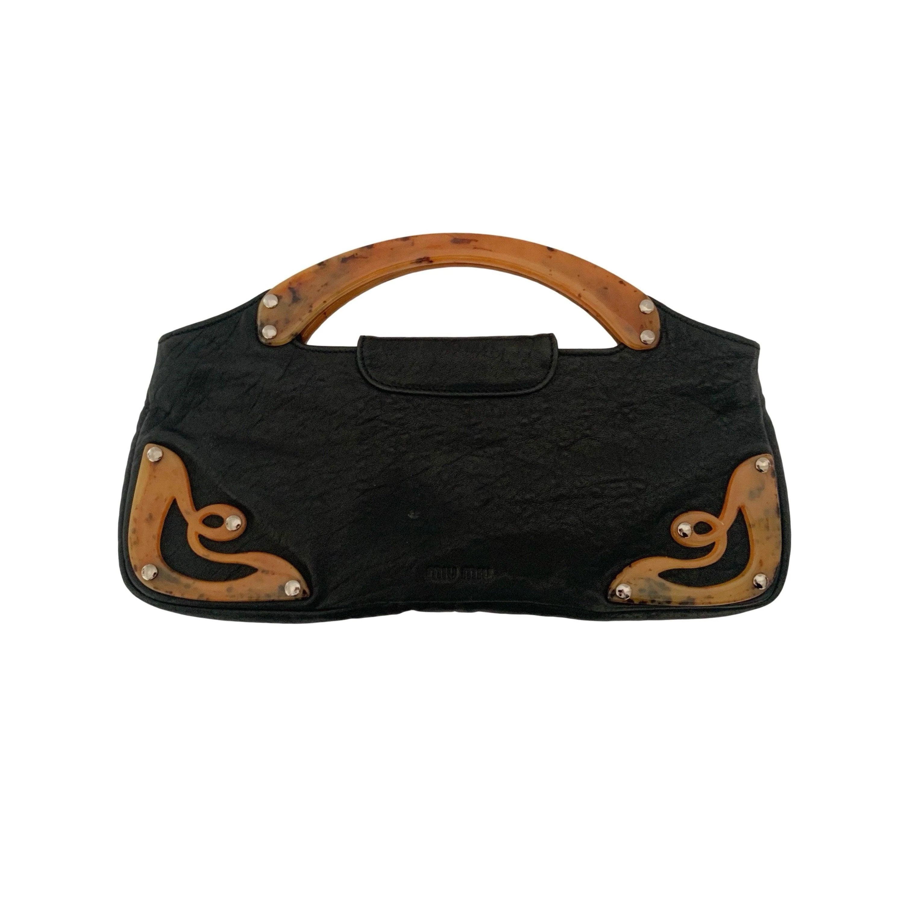 Miu Miu Black Leather Top Handle Bag