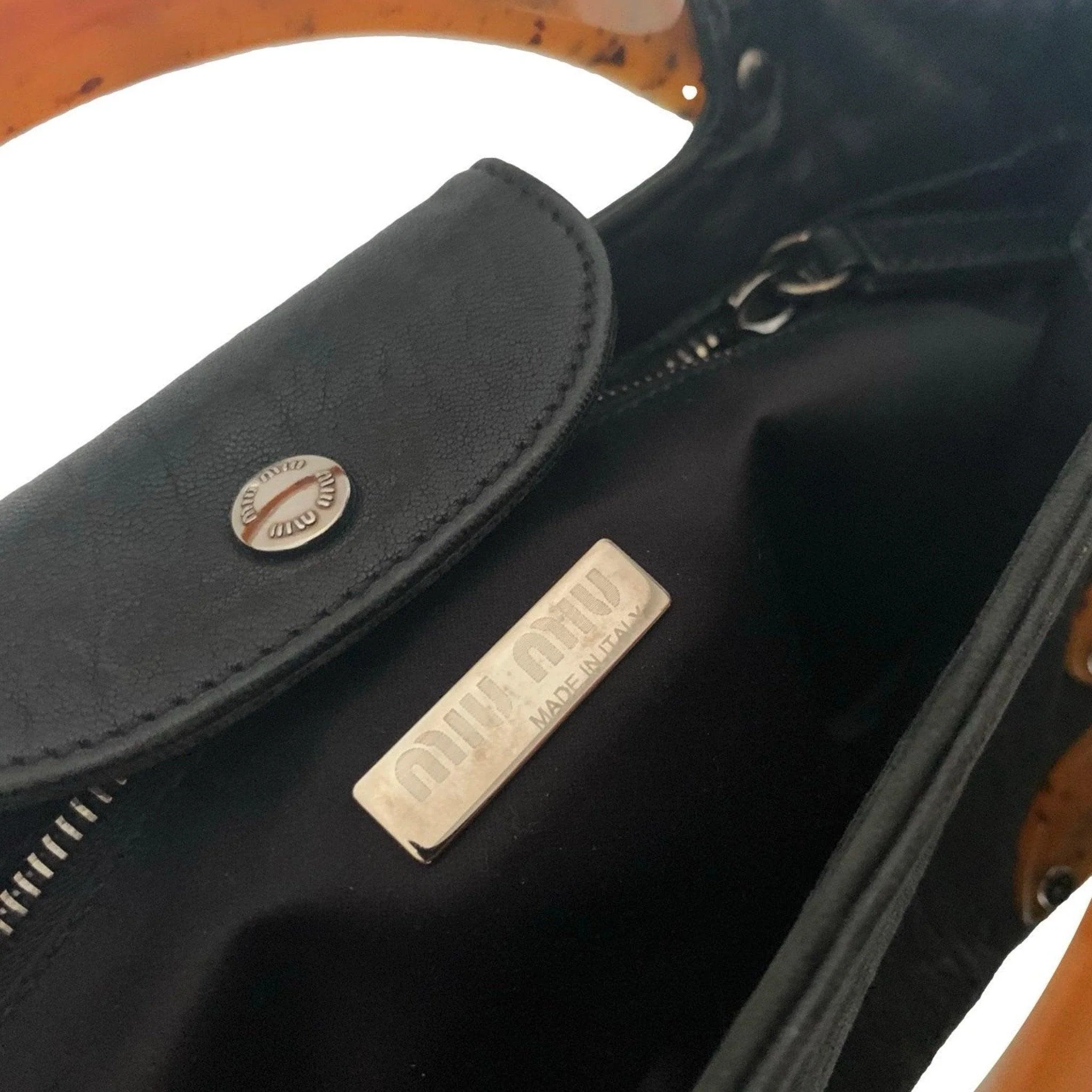 Miu Miu Black Leather Top Handle Bag - Image 4