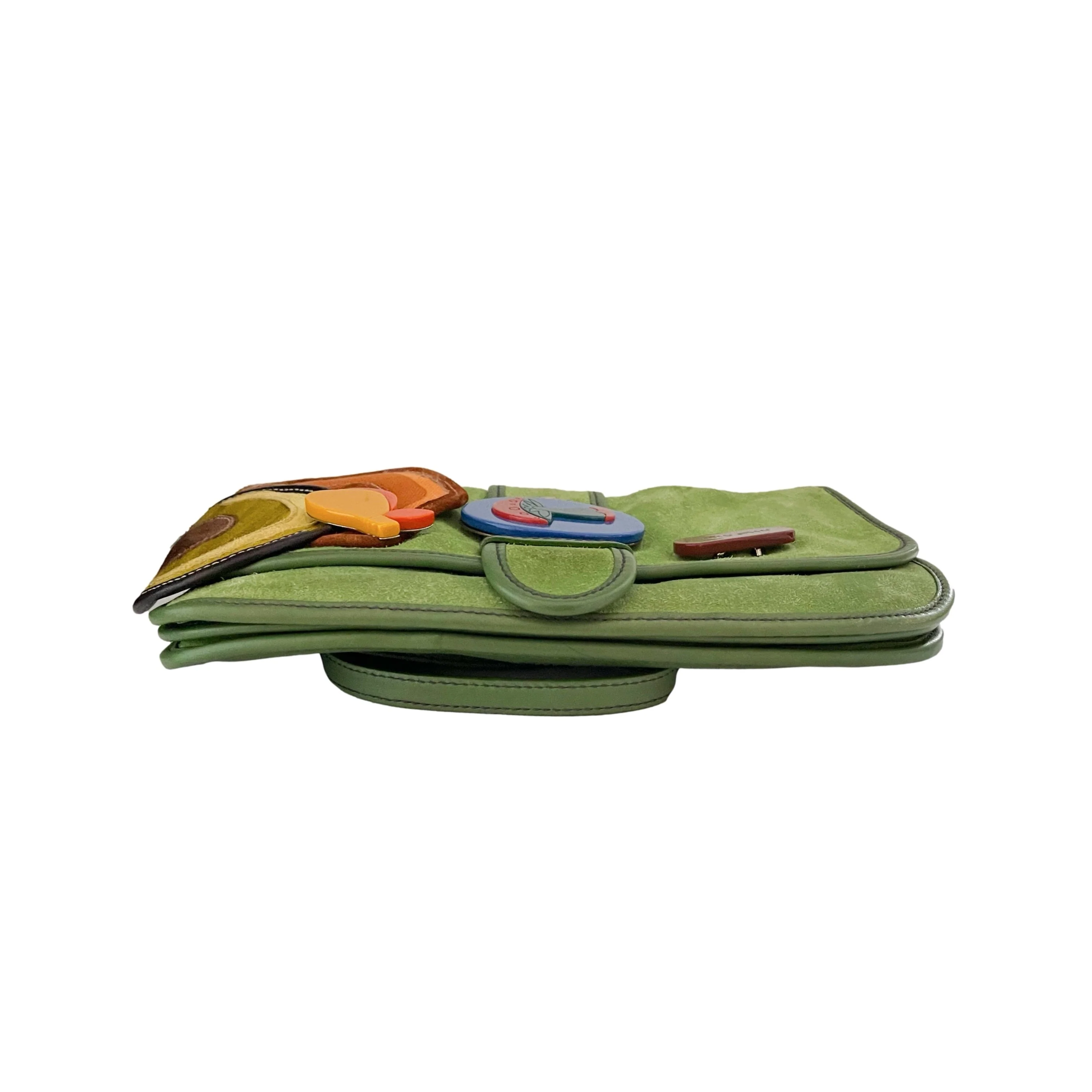 Miu Miu Green Suede Mushroom Two Way Bag - Image 3