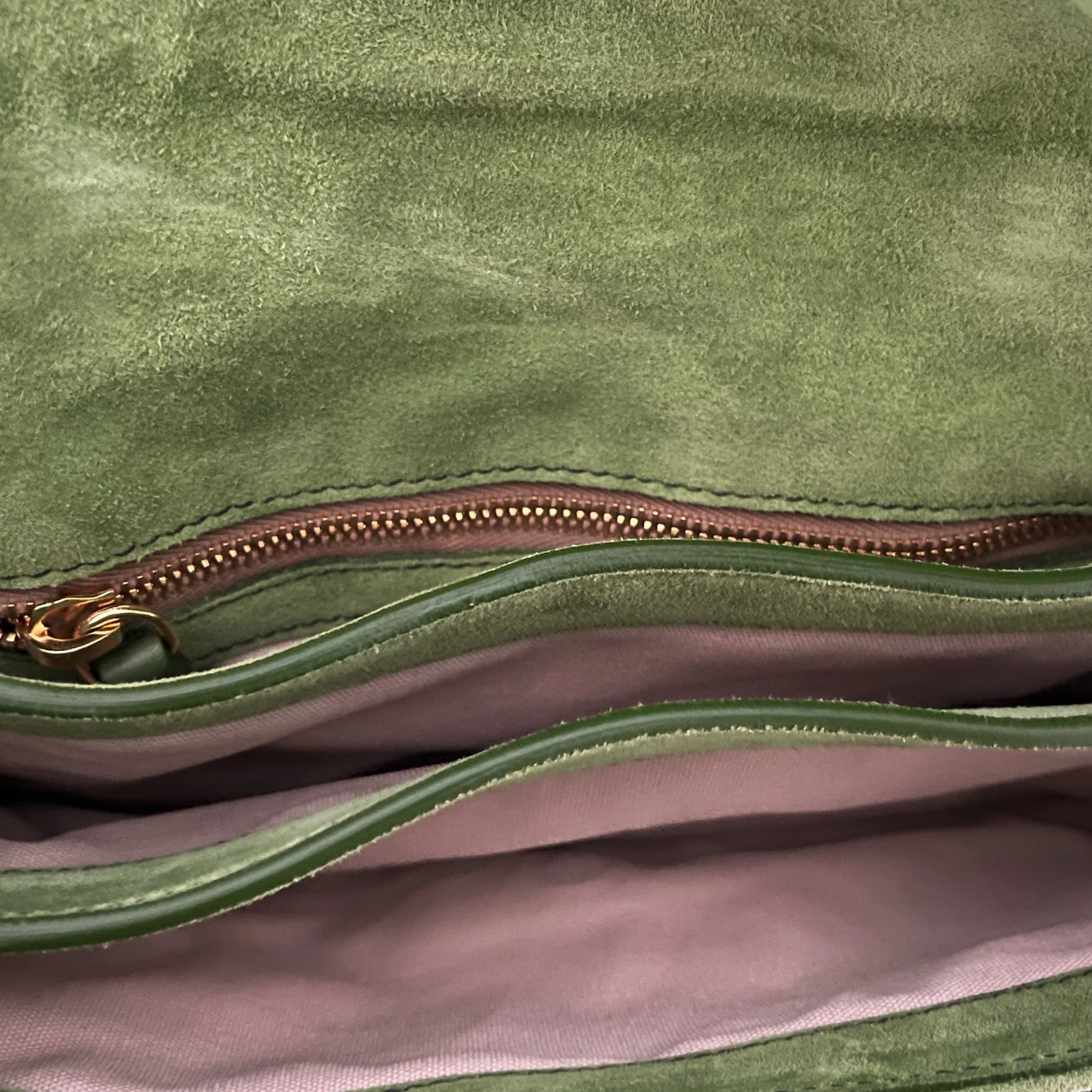 Miu Miu Green Suede Mushroom Two Way Bag - Image 4