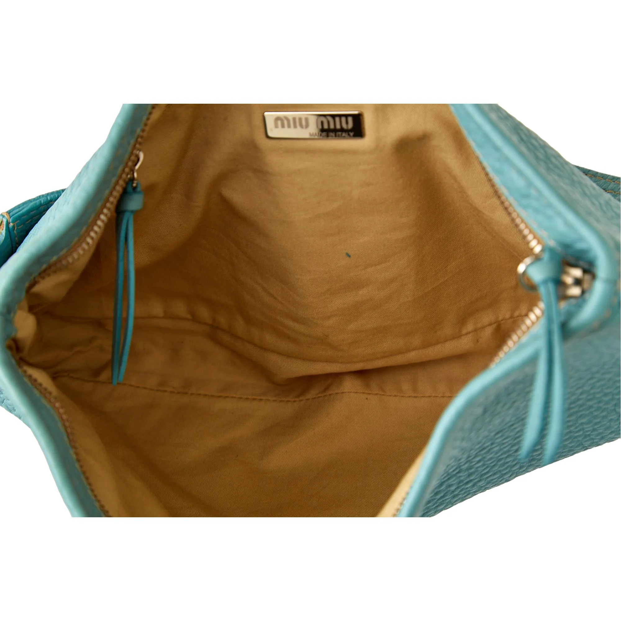 Miu Miu Baby Blue Pebbled Leather Shoulder Bag - Image 4