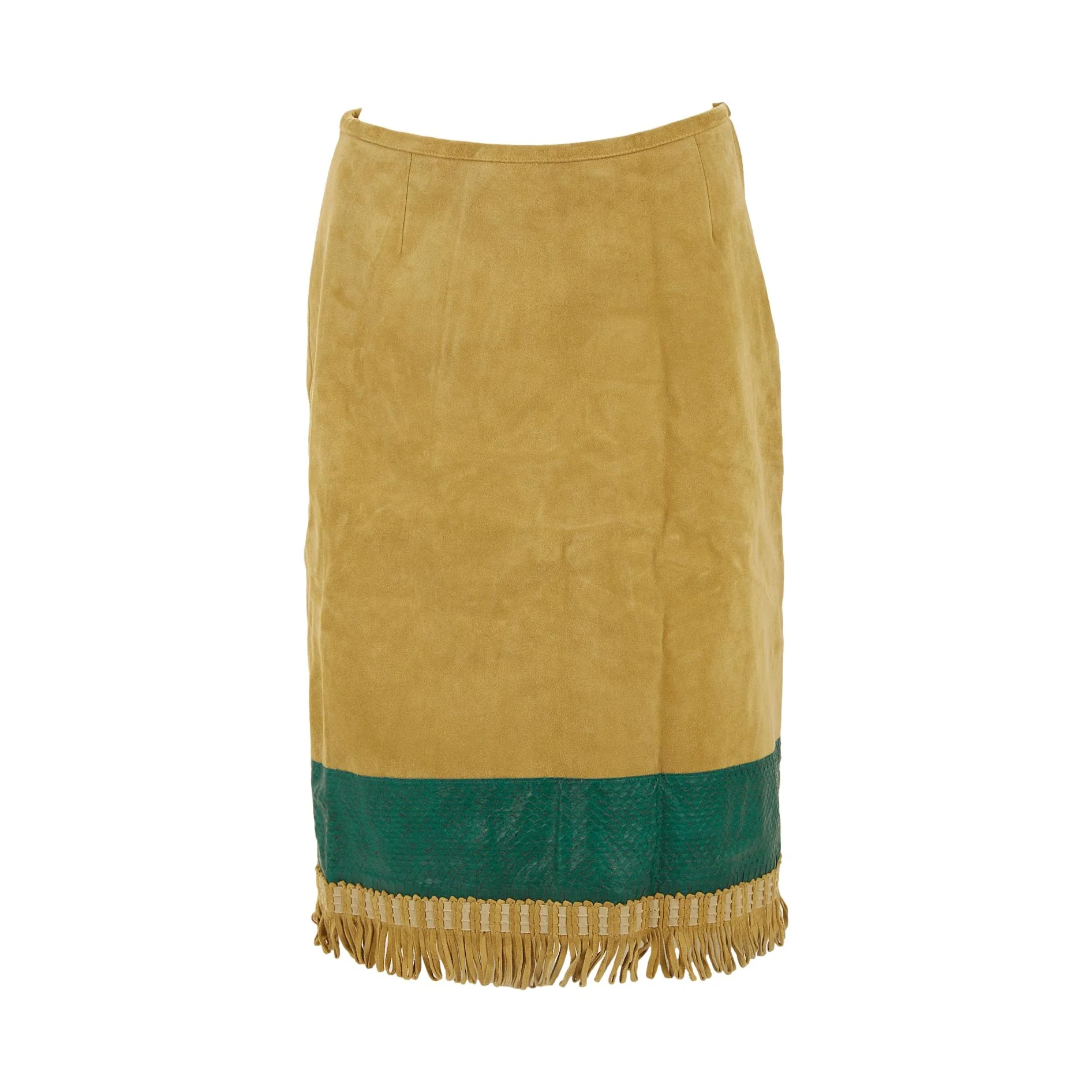 Miu Miu Beige Suede Tassel Skirt