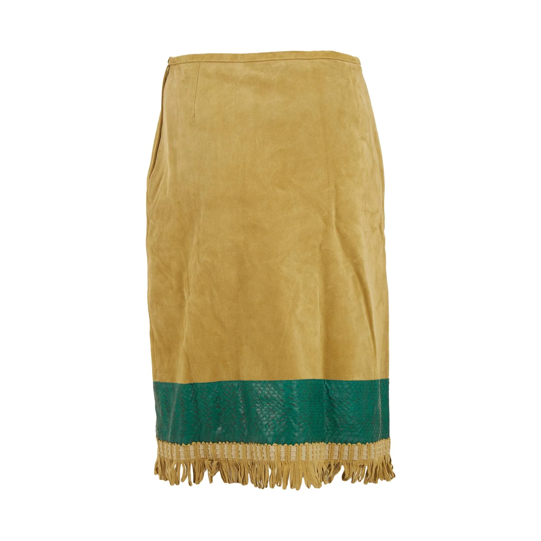 Miu Miu Beige Suede Tassel Skirt - Image 2