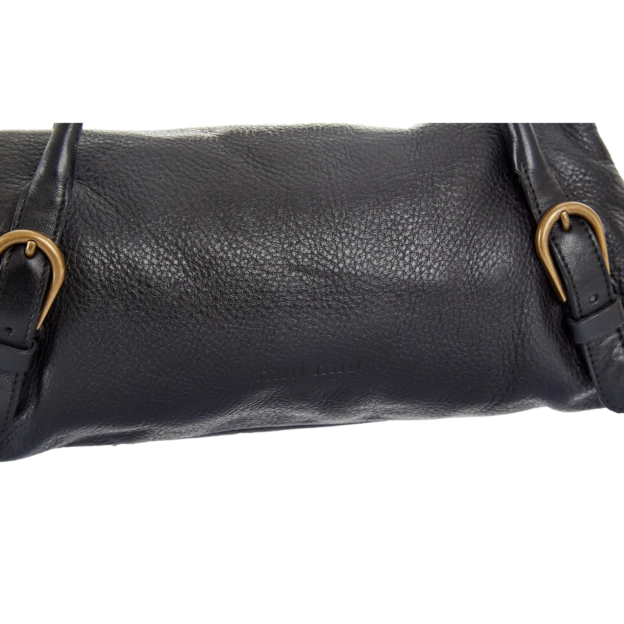 Miu Miu Black Leather Mini Shoulder Bag - Image 3