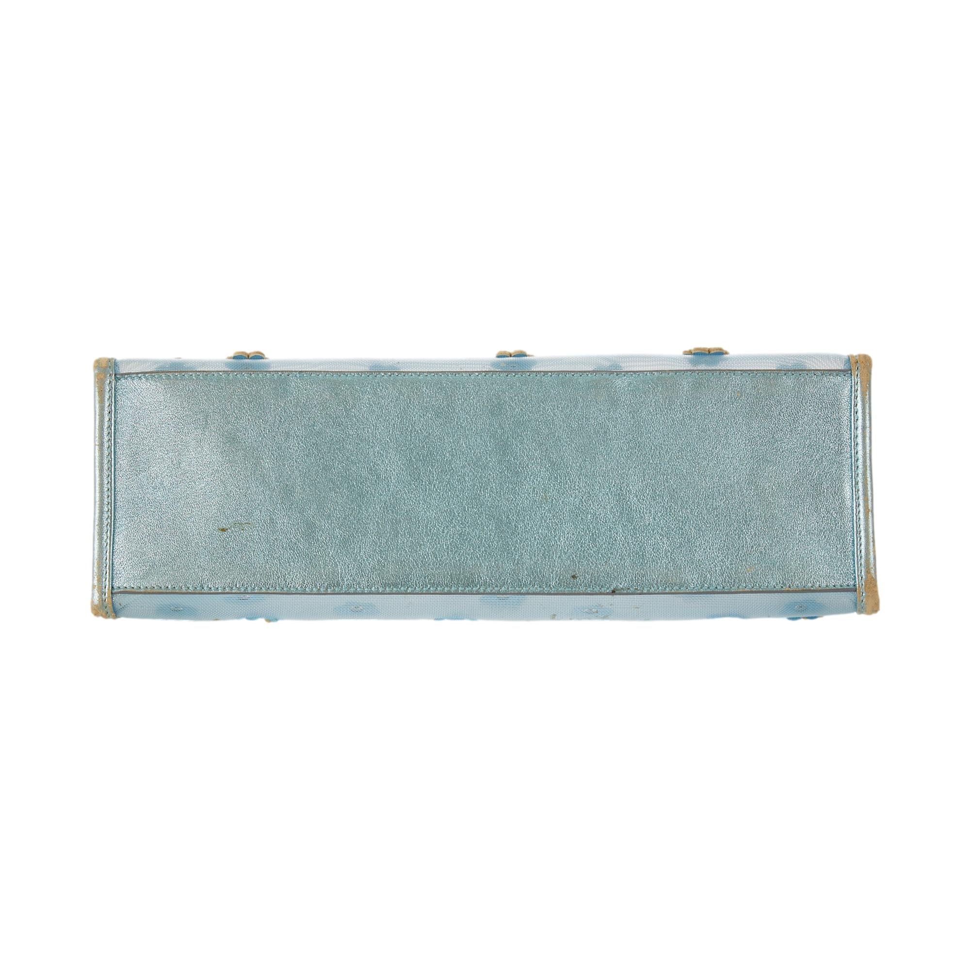 Miu Miu Blue Mesh Flower Shoulder Bag - Image 3