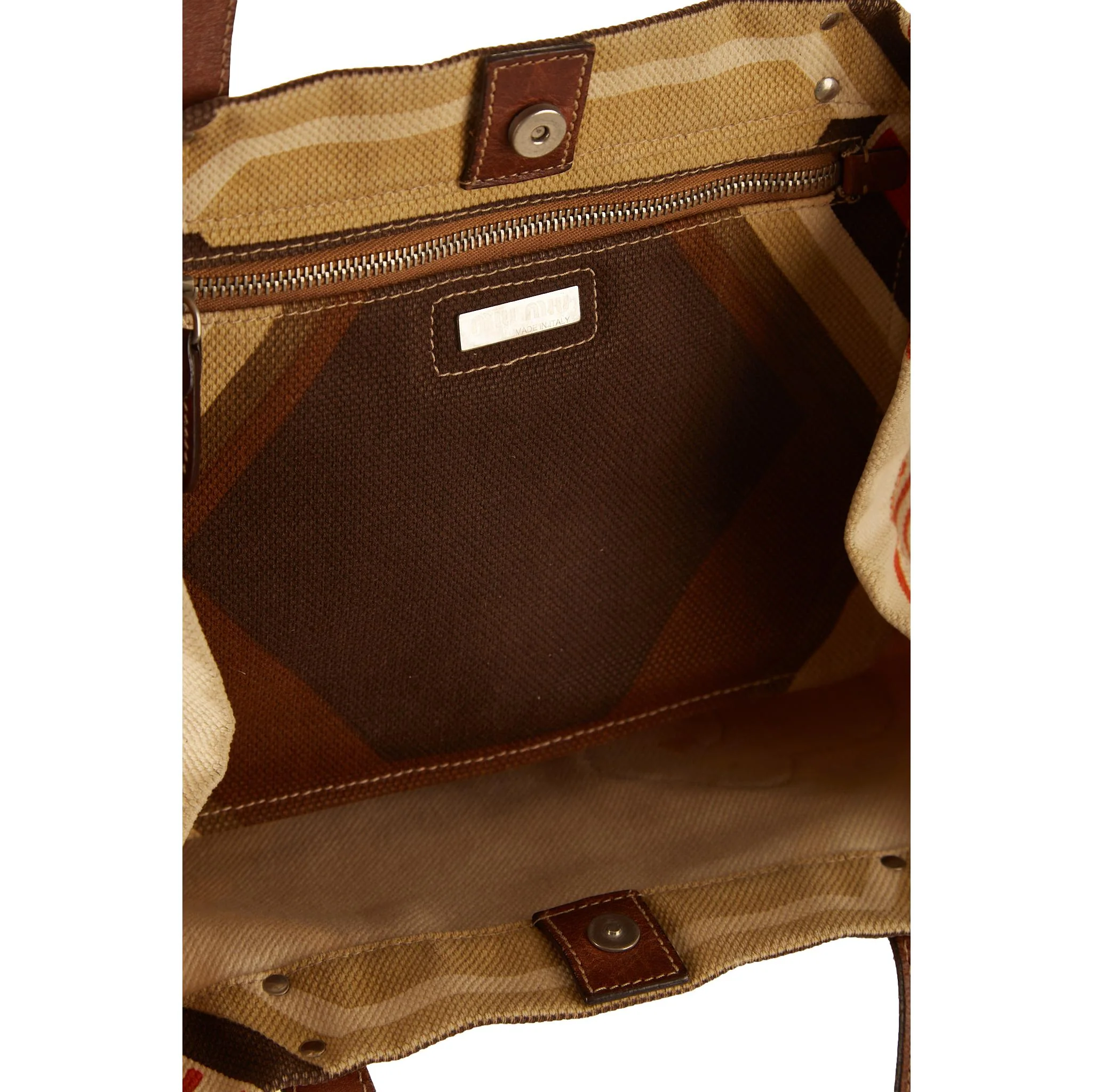 Miu Miu Brown Canvas Shoulder Bag - Image 4