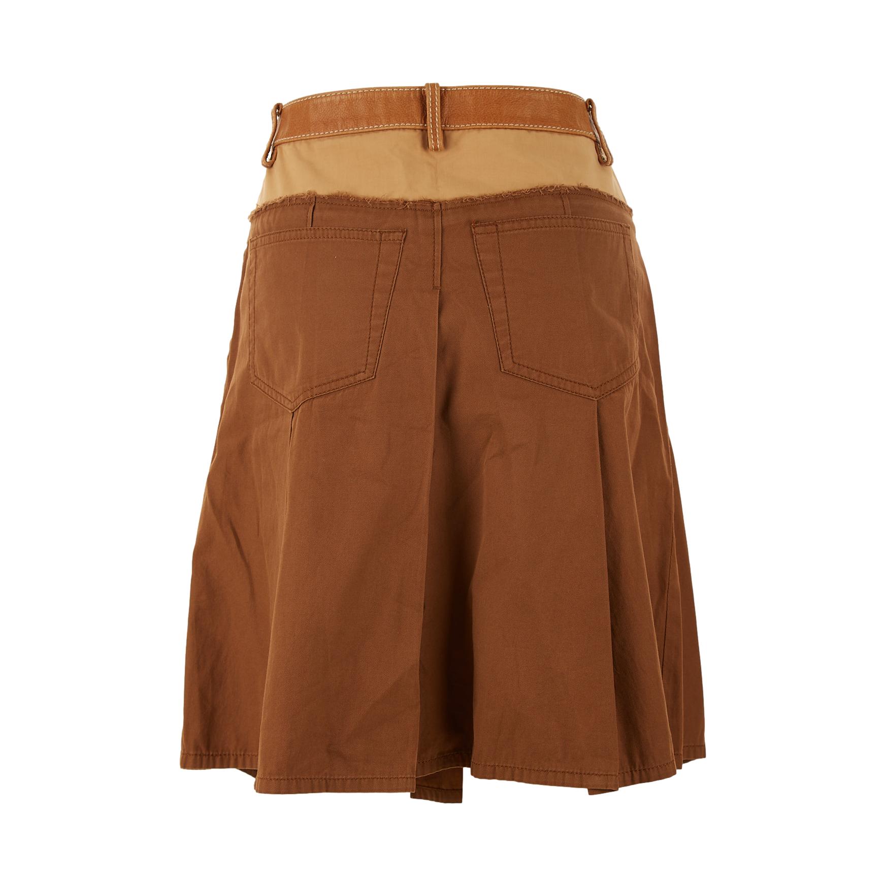Miu Miu Brown Colorblock Skirt - Image 2