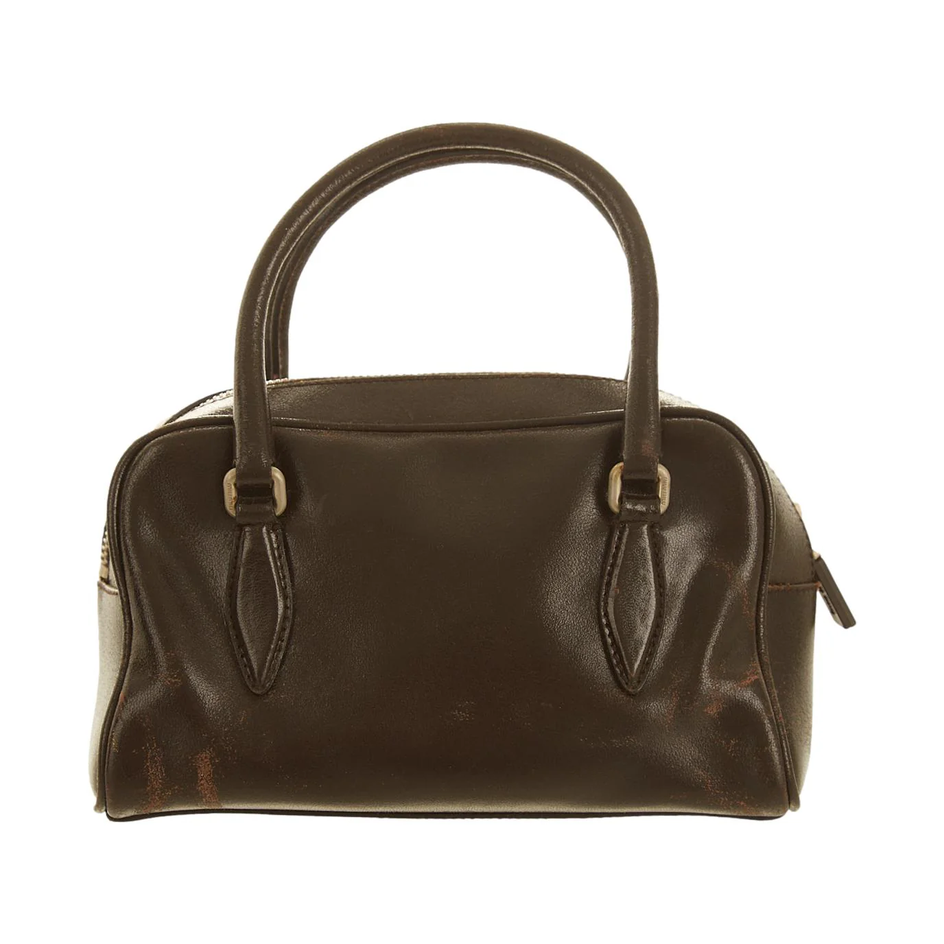 Miu Miu Brown Distressed Mini Top Handle Bag - Image 2
