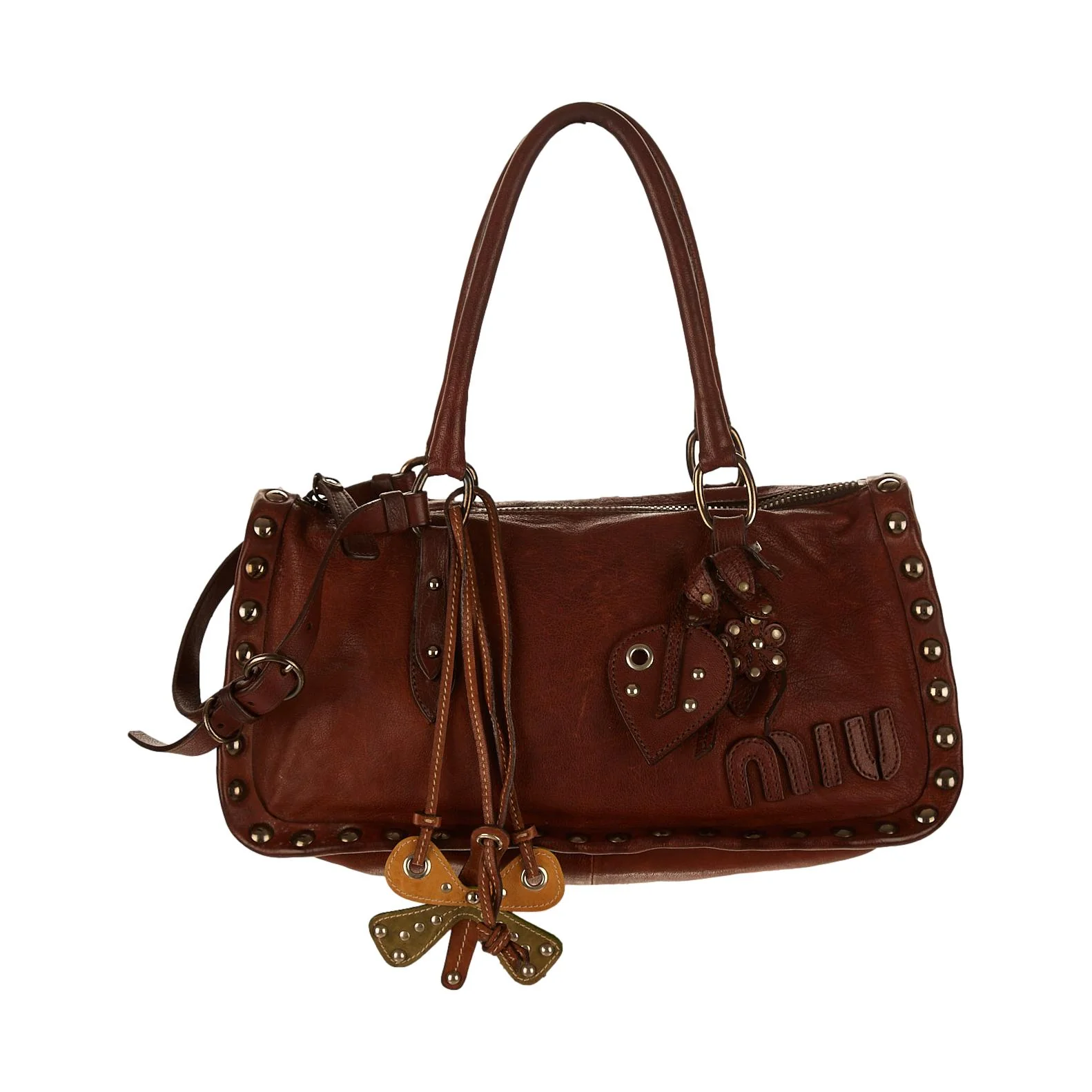 Miu Miu Brown Butterfly Shoulder Bag