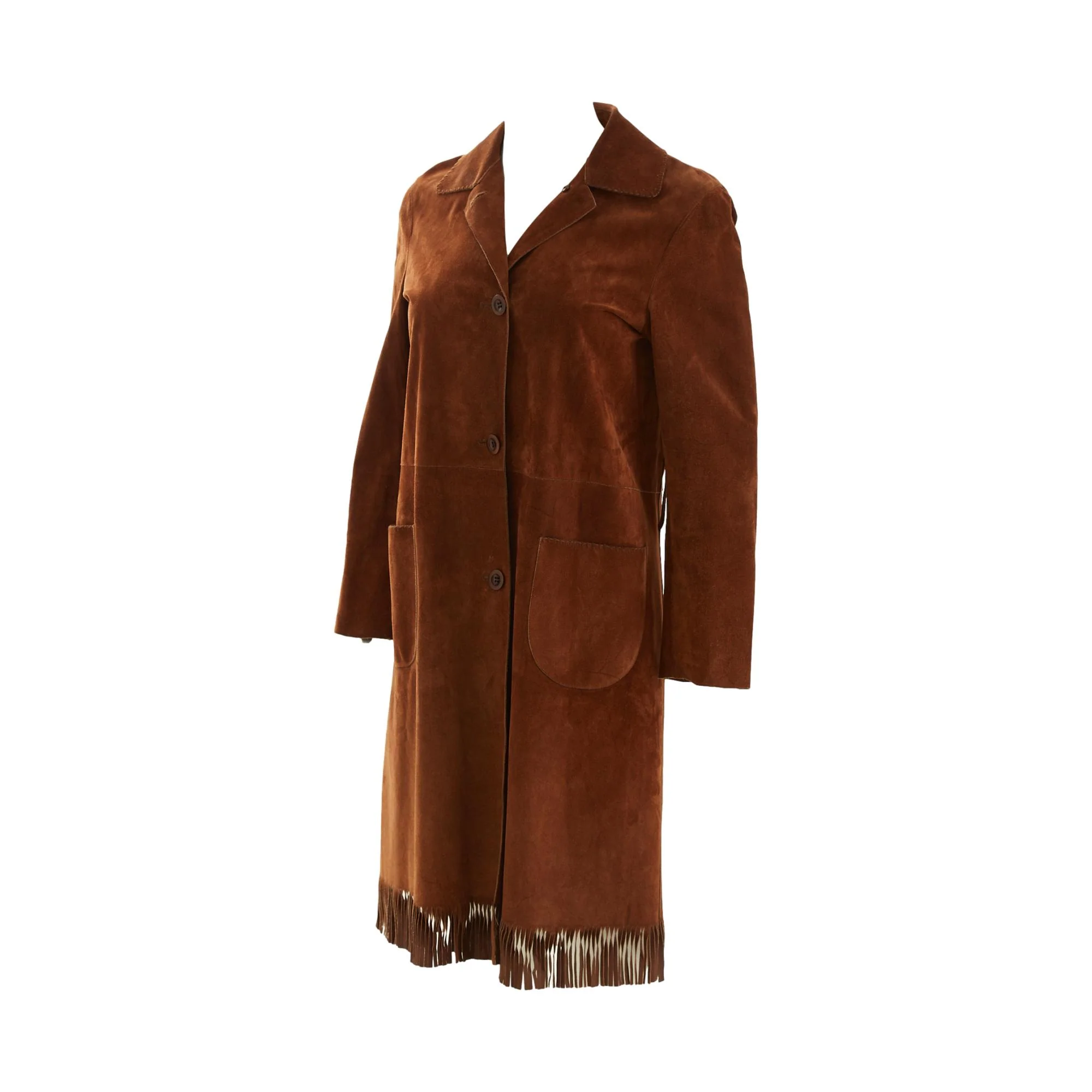 Miu Miu Brown Suede Fringe Jacket - Image 2