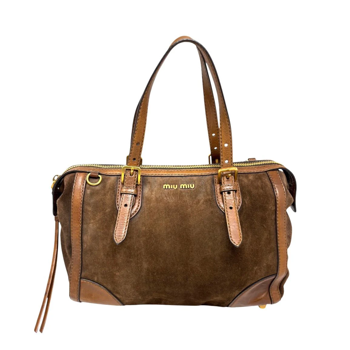 Miu Miu Brown Suede Oversized Bag