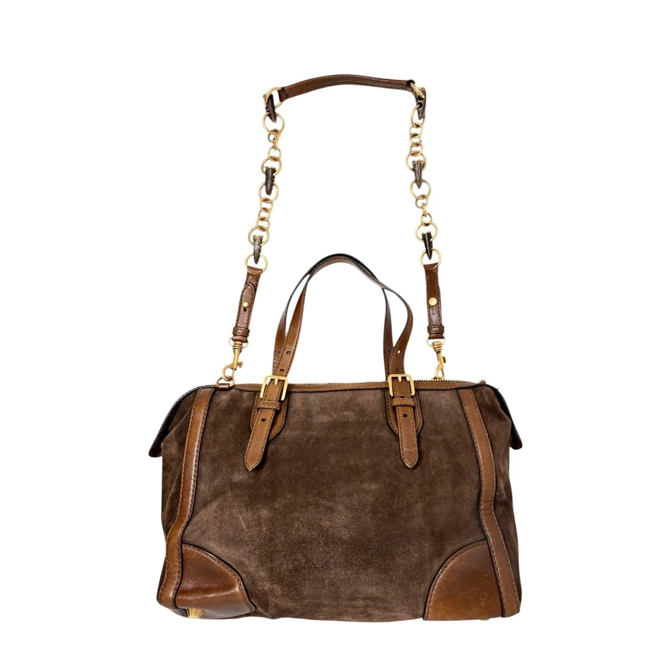 Miu Miu Brown Suede Oversized Bag - Image 5