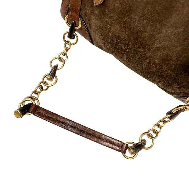 Miu Miu Brown Suede Oversized Bag - Image 6