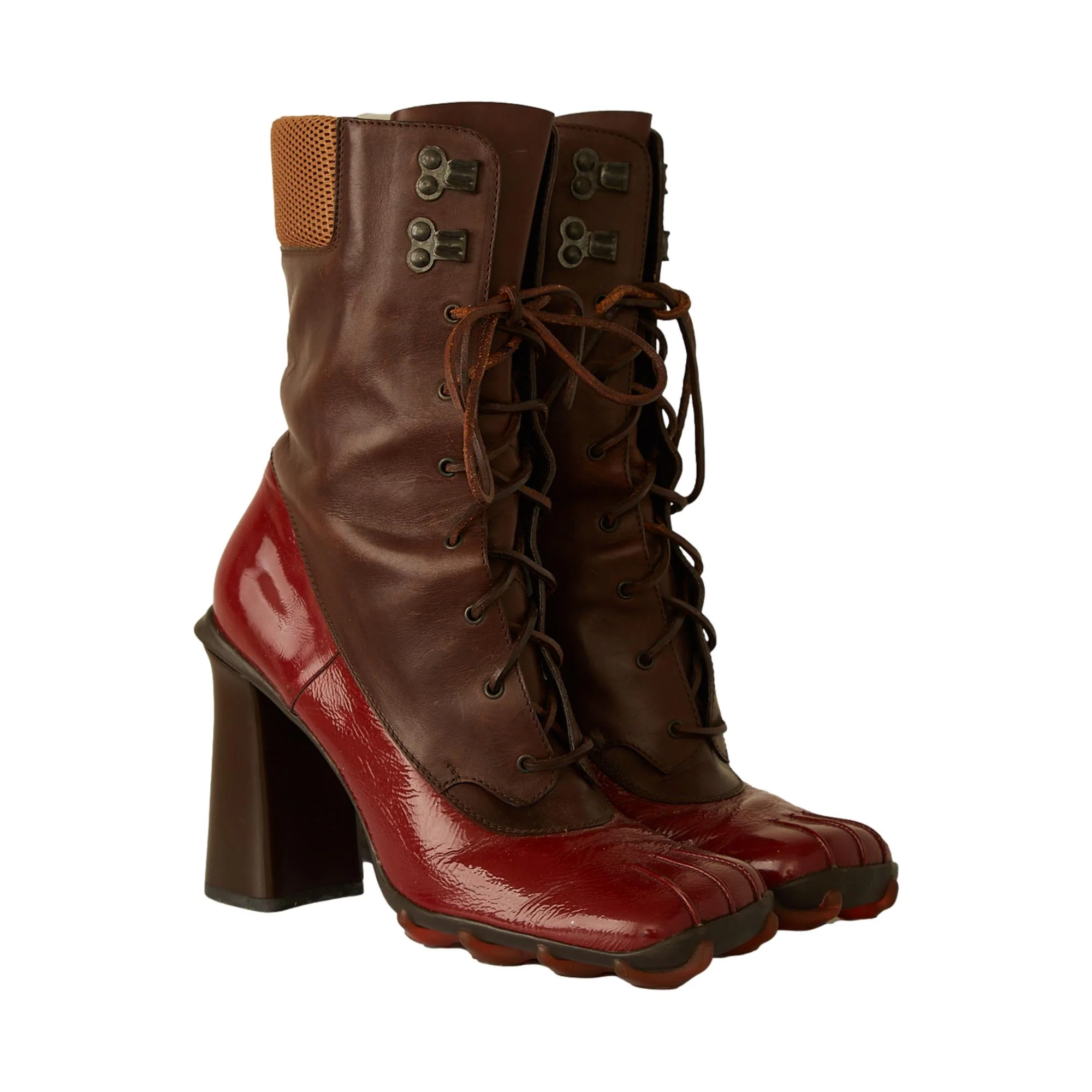 Miu Miu Bubble Sole Leather Bow Boots - Image 2