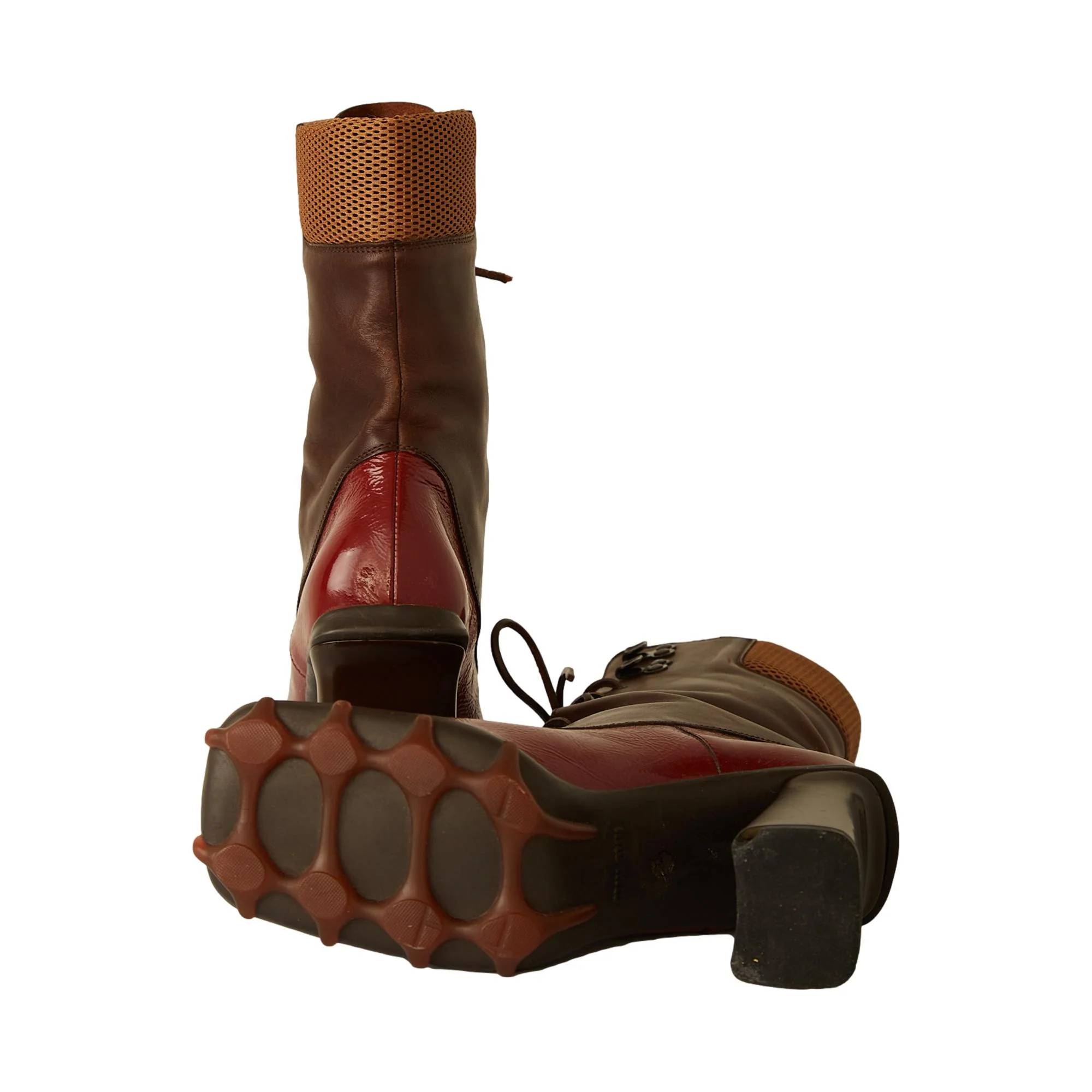 Miu Miu Bubble Sole Leather Bow Boots - Image 3