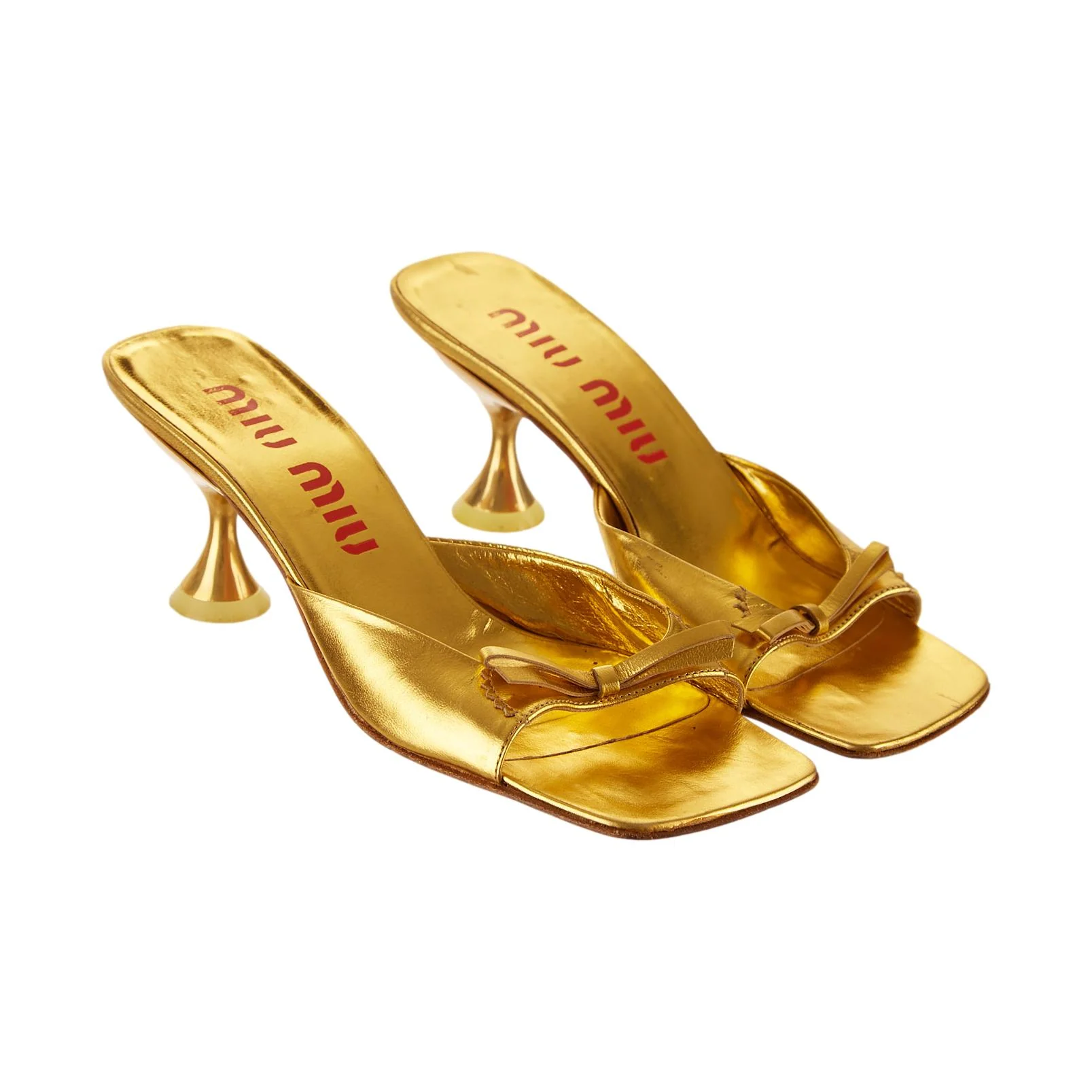 Miu Miu Gold Kitten Heel