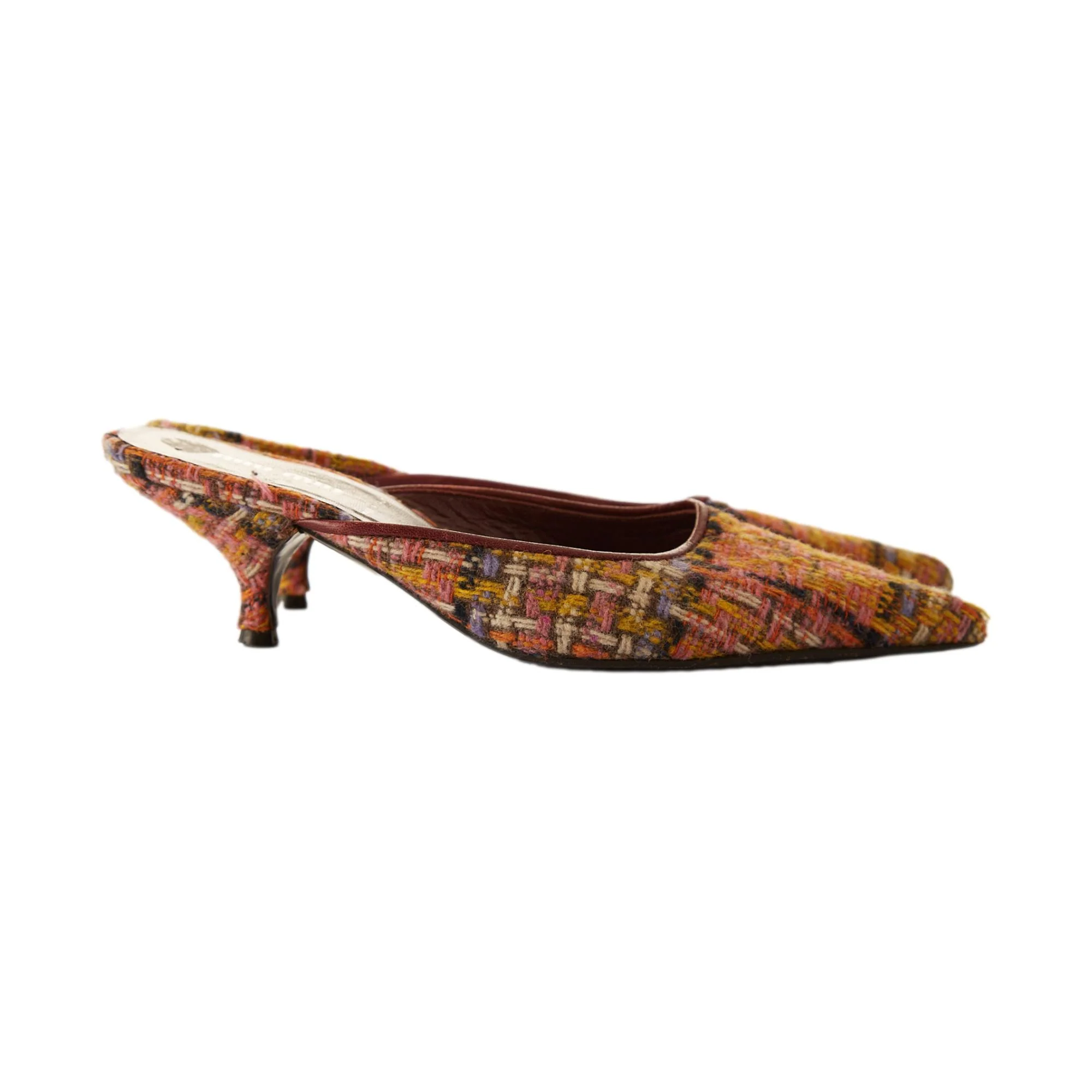 Miu Miu Plaid Tweed Kitten Heels - Image 3
