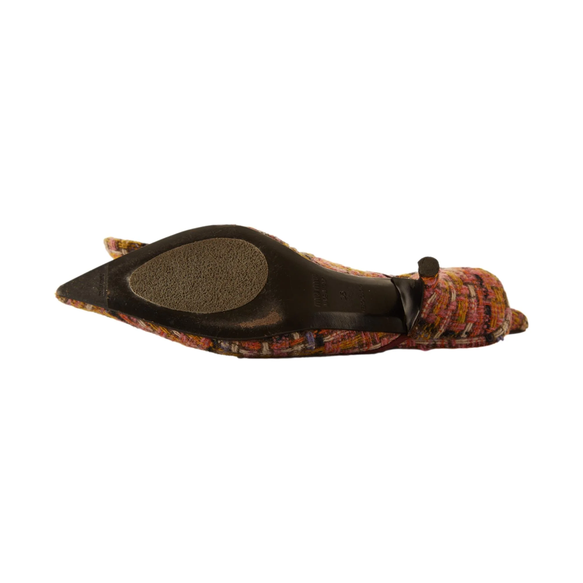 Miu Miu Plaid Tweed Kitten Heels - Image 4