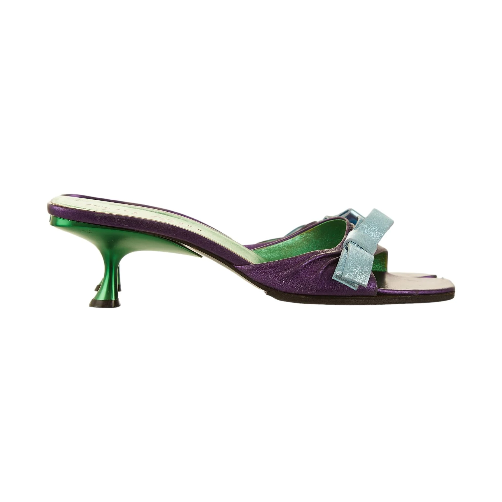 Miu Miu Purple Bow Kitten Heels - Image 2