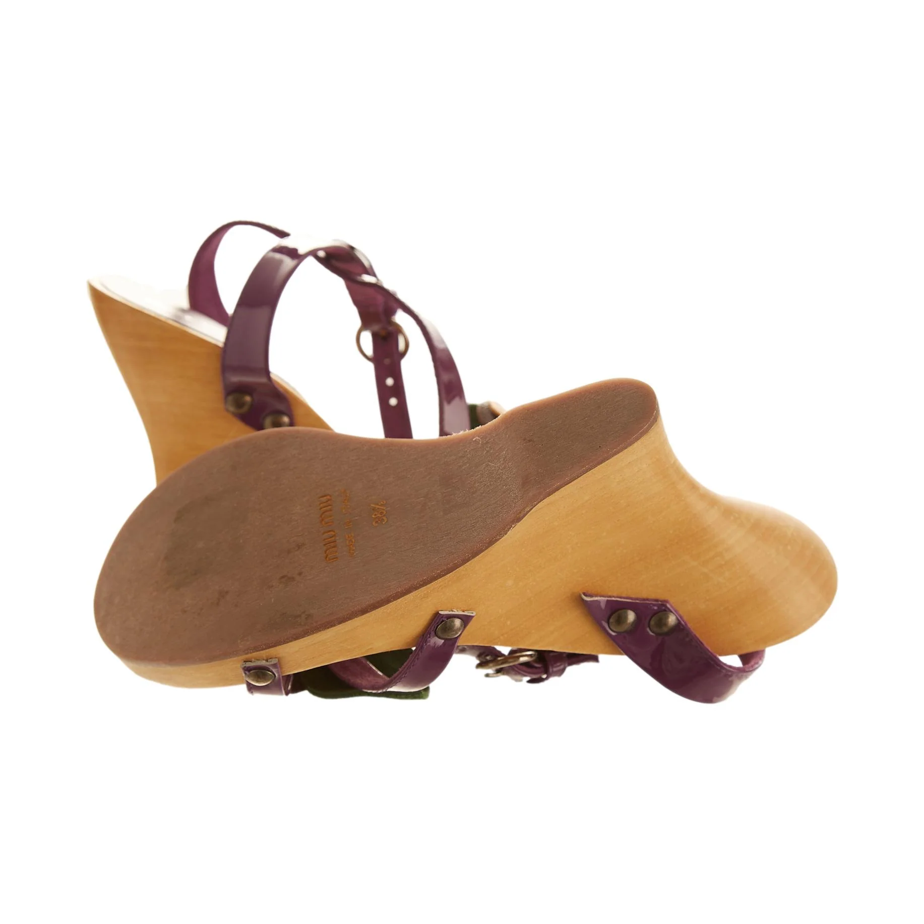 Miu Miu Purple Flower Wedges - Image 3