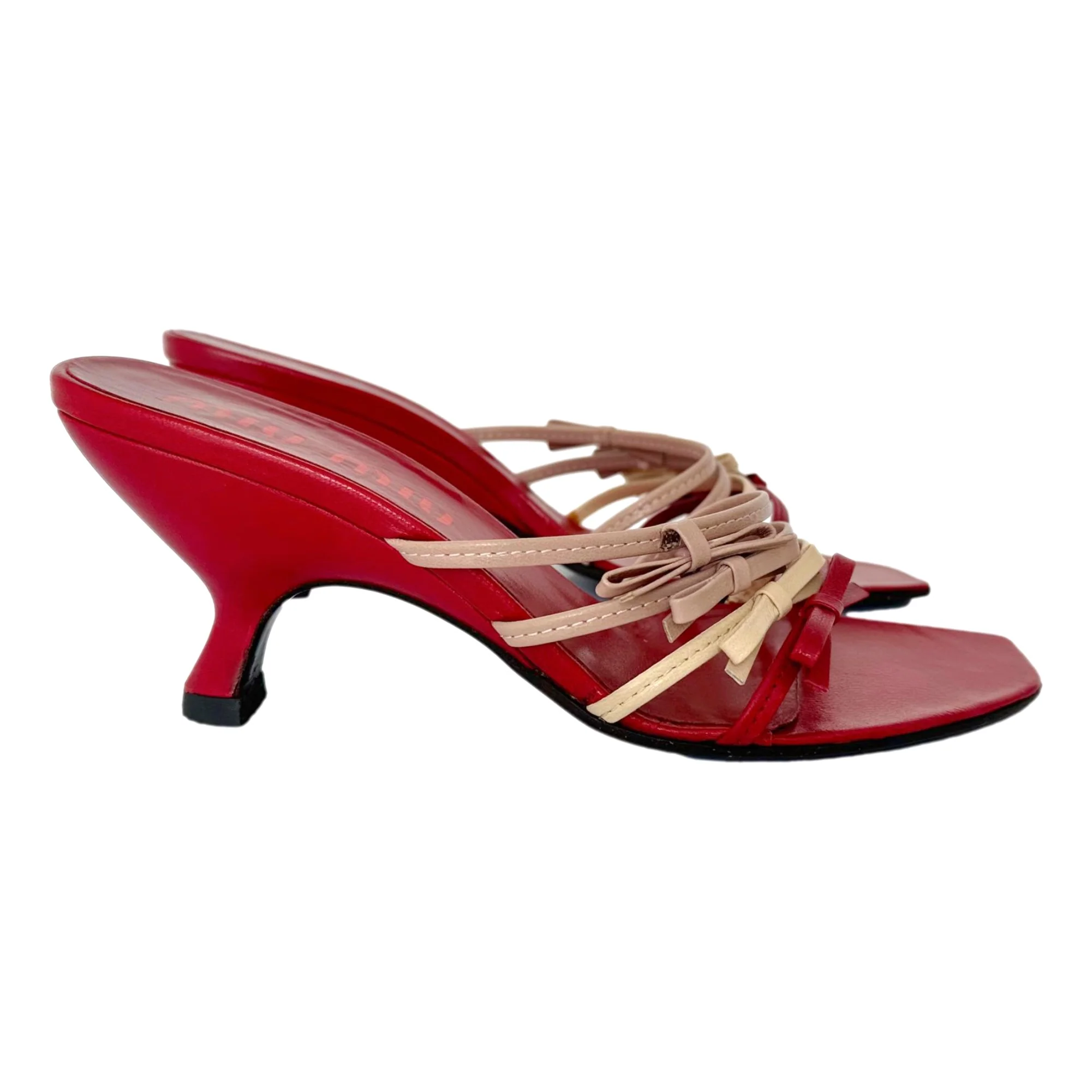 Miu Miu Red Bow Kitten Heels - Image 2