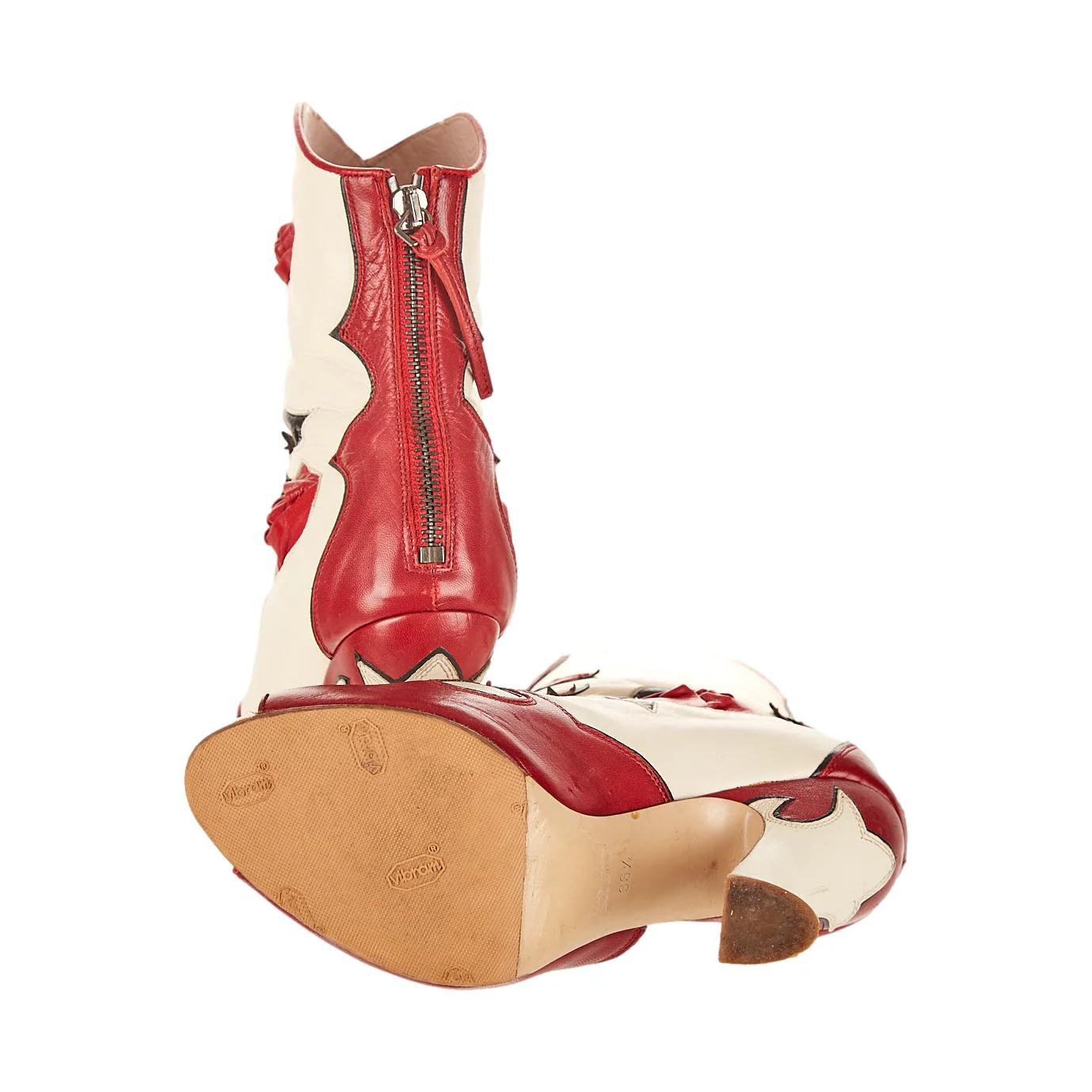 Miu Miu Red Floral Ankle Boot - Image 3