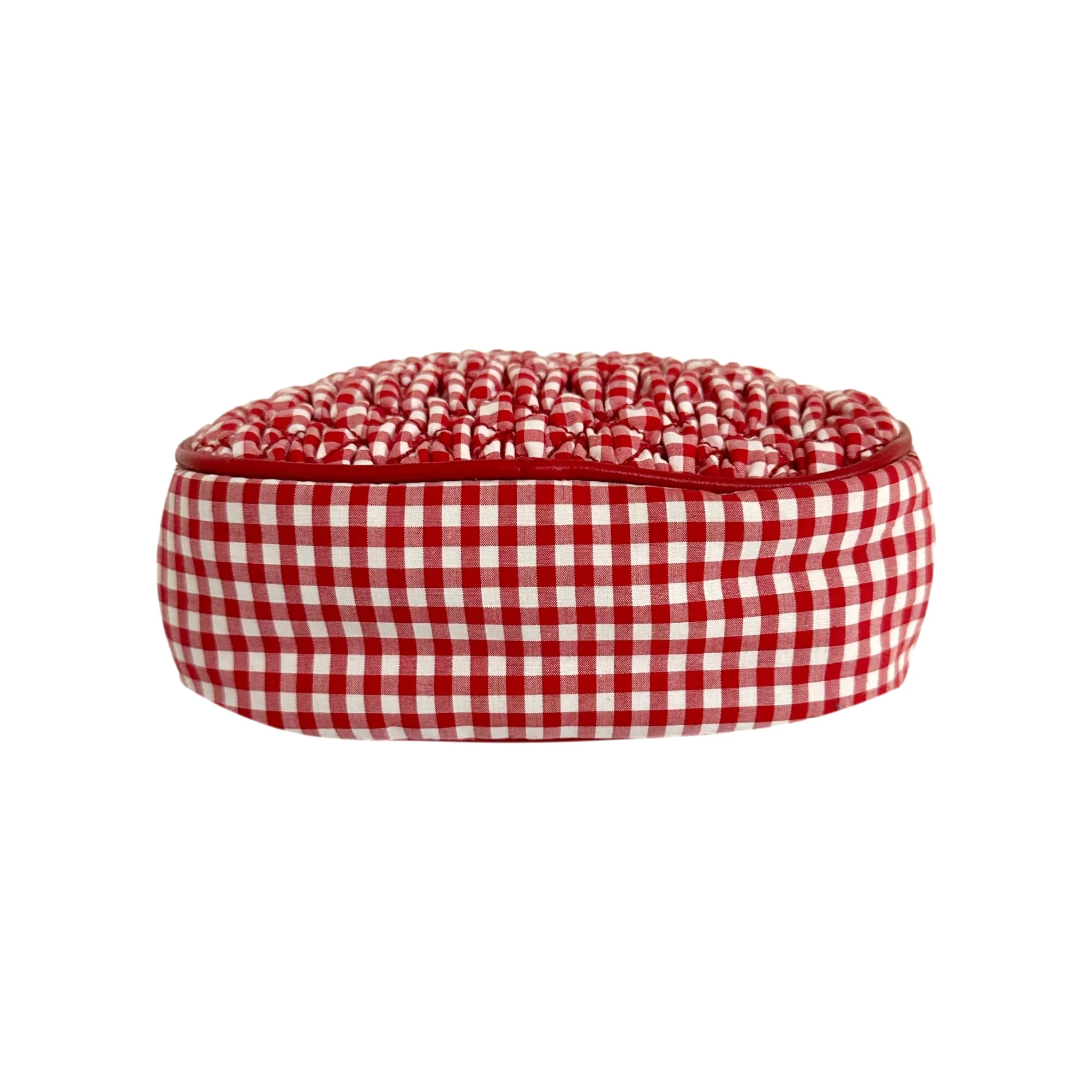 Miu Miu Red Gingham Mini Top Handle Bag - Image 3