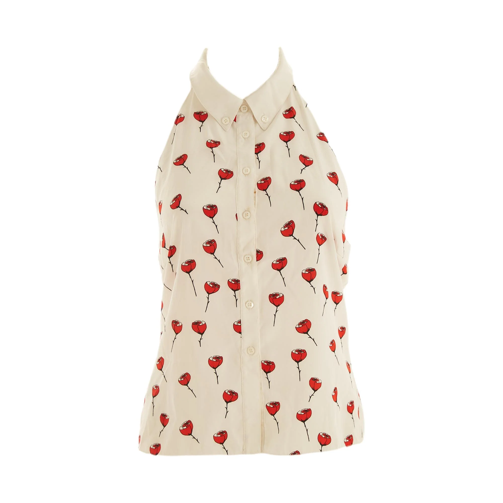 Miu Miu Rose Print Halter Top