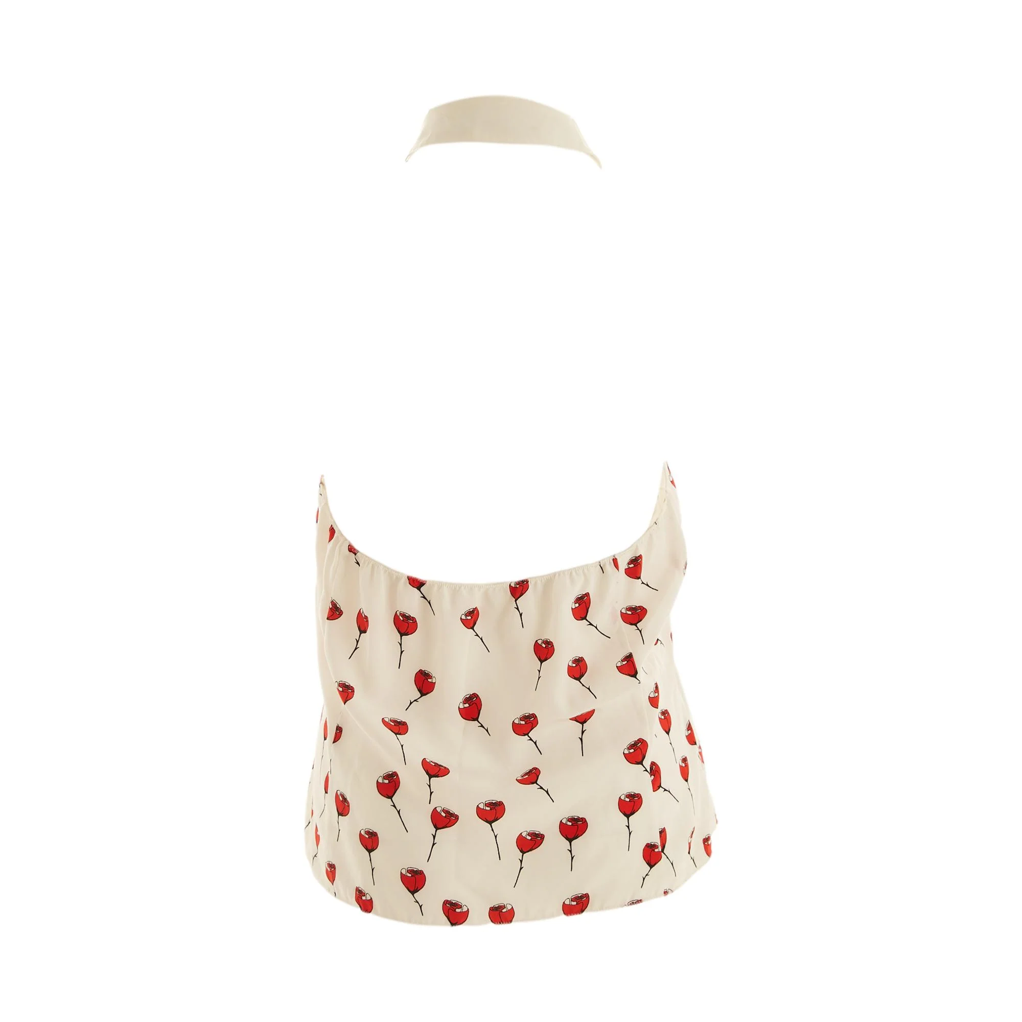 Miu Miu Rose Print Halter Top - Image 2