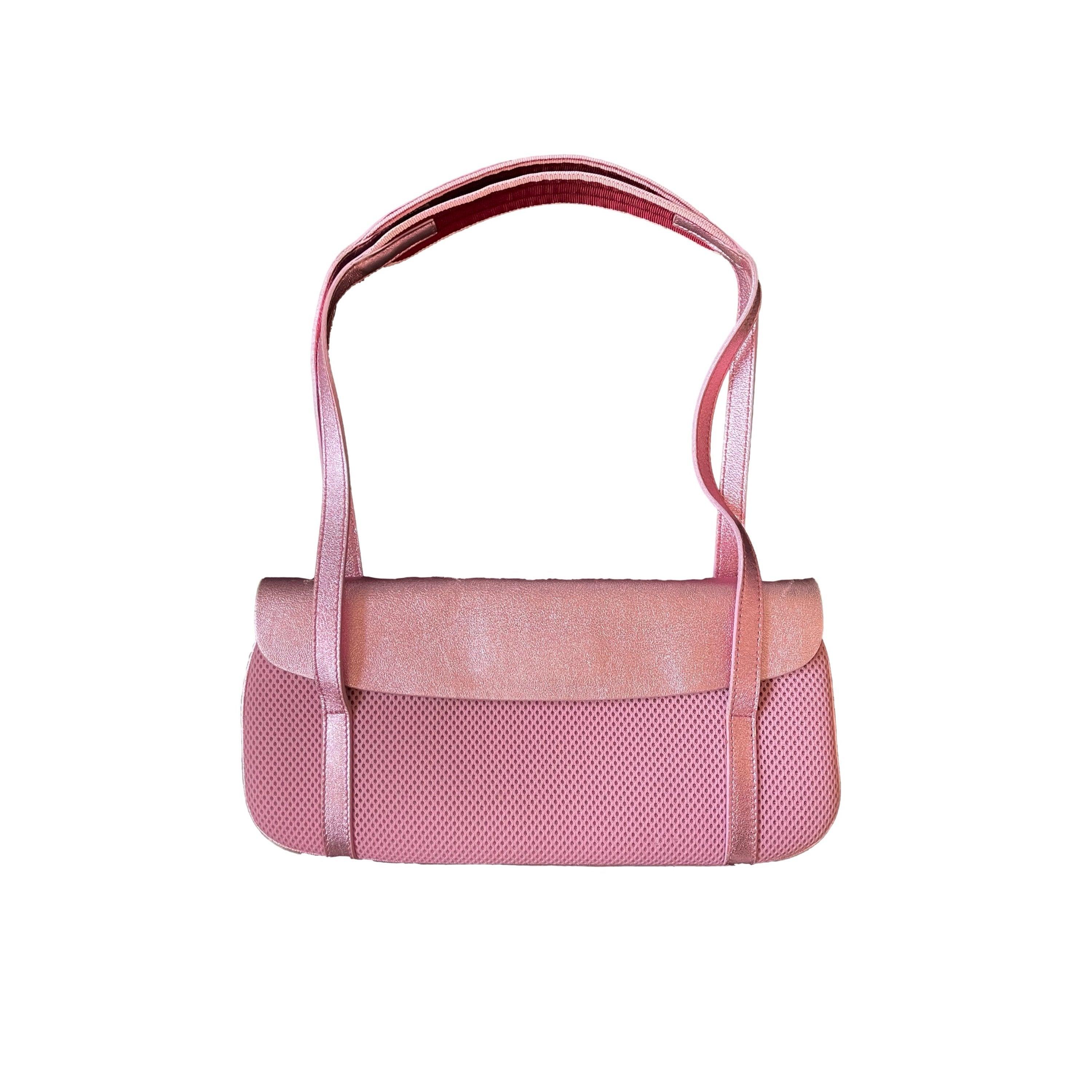 Miu Miu Pink Textured Baguette Shoulder Bag - Image 2