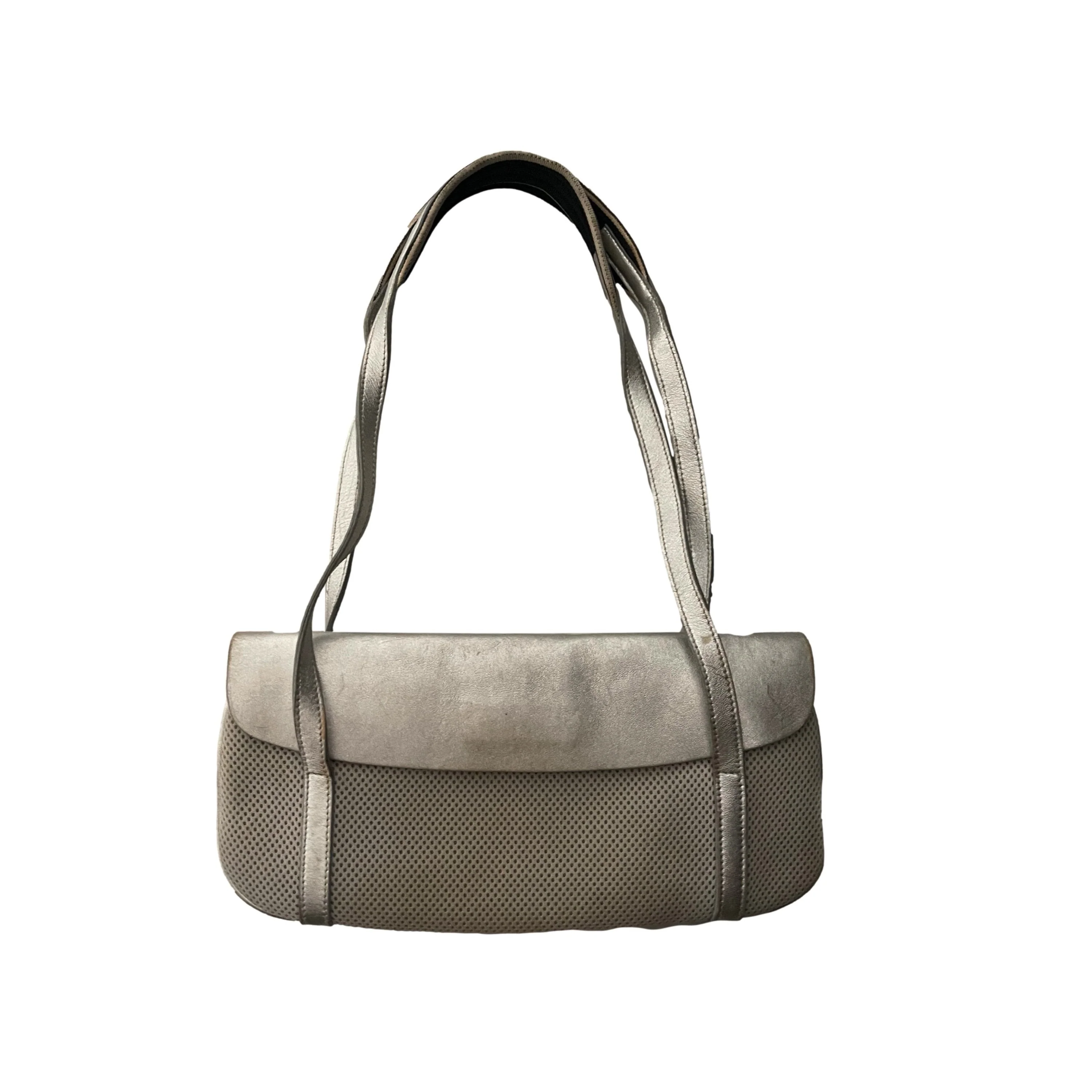 Miu Miu Silver Textured Shoulder Bag - Image 2