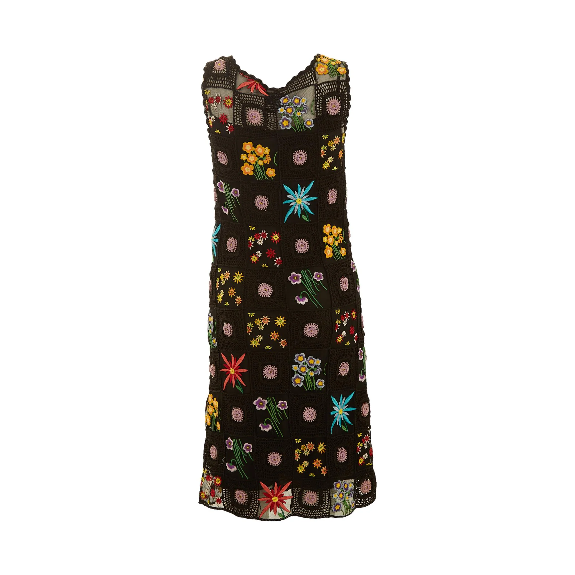 Moschino Black Floral Crochet Dress - Image 2
